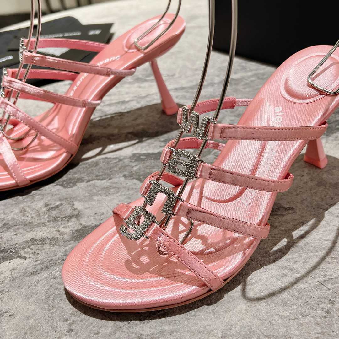Alexander Wang Nala 65/80 Logo Sandal In Satin - PerfectKickZ
