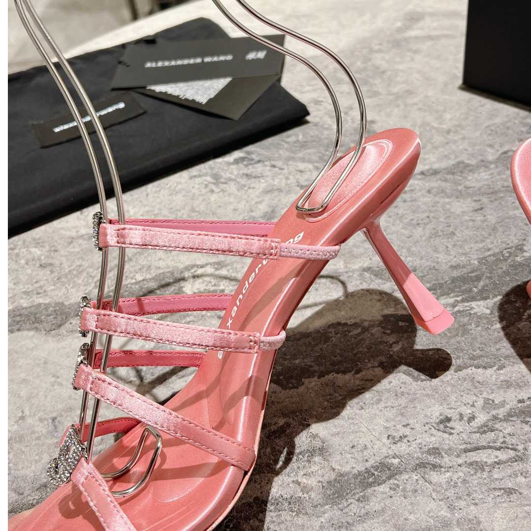 Alexander Wang Nala 65/80 Logo Sandal In Satin - PerfectKickZ