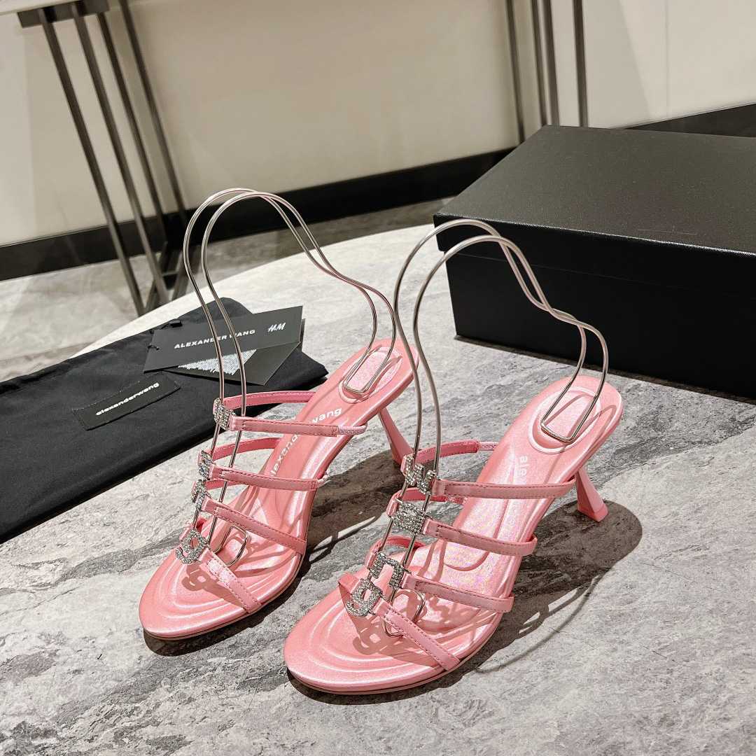 Alexander Wang Nala 65/80 Logo Sandal In Satin - PerfectKickZ