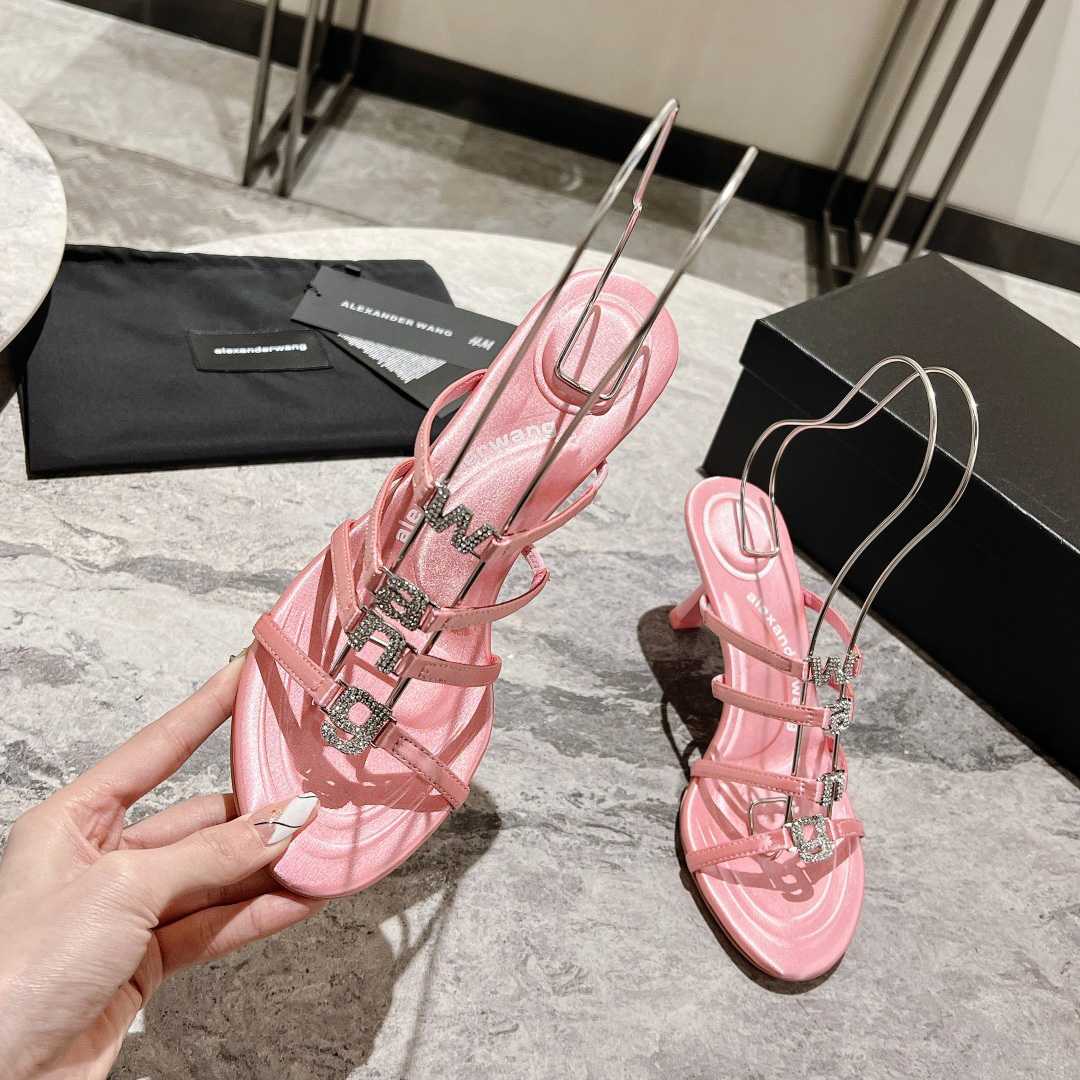 Alexander Wang Nala 65/80 Logo Sandal In Satin - PerfectKickZ