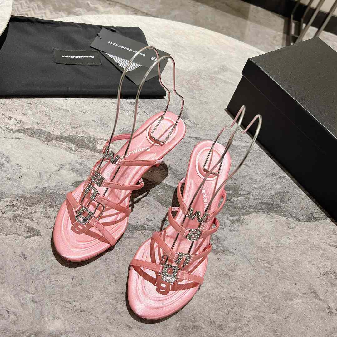 Alexander Wang Nala 65/80 Logo Sandal In Satin - PerfectKickZ