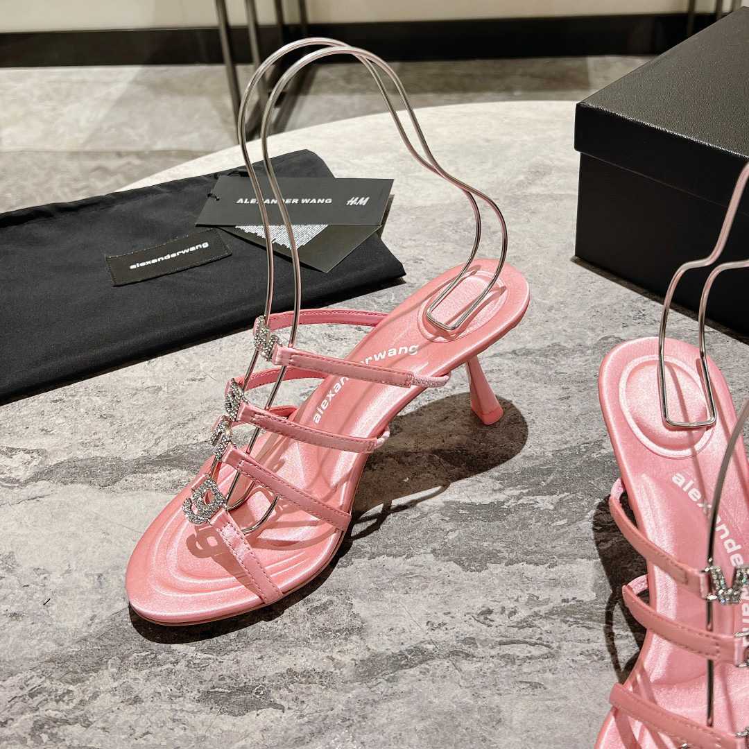 Alexander Wang Nala 65/80 Logo Sandal In Satin - PerfectKickZ