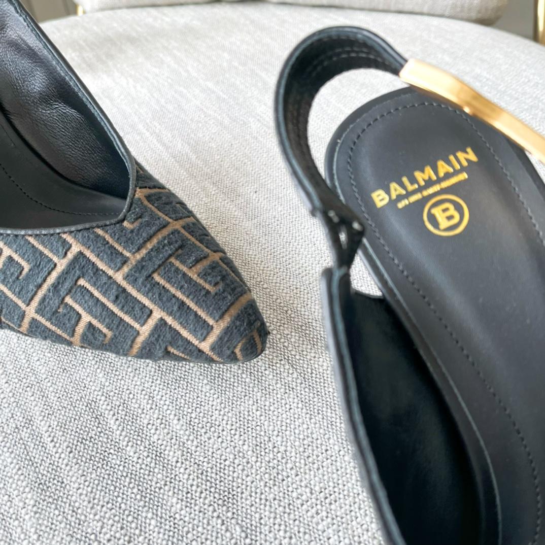 Balmain Monogram-pattern slingback Pumps - 