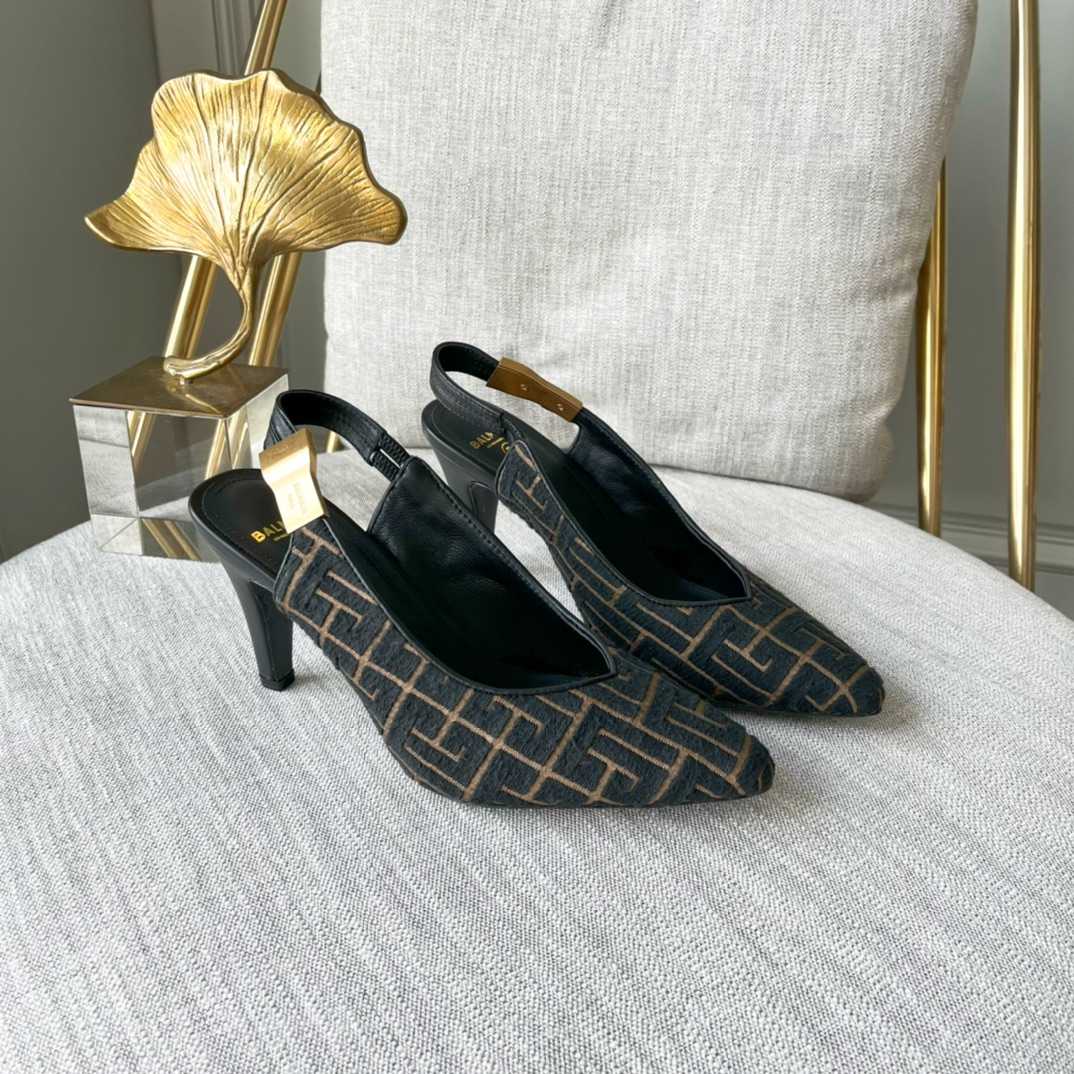 Balmain Monogram-pattern slingback Pumps - PerfectKickZ