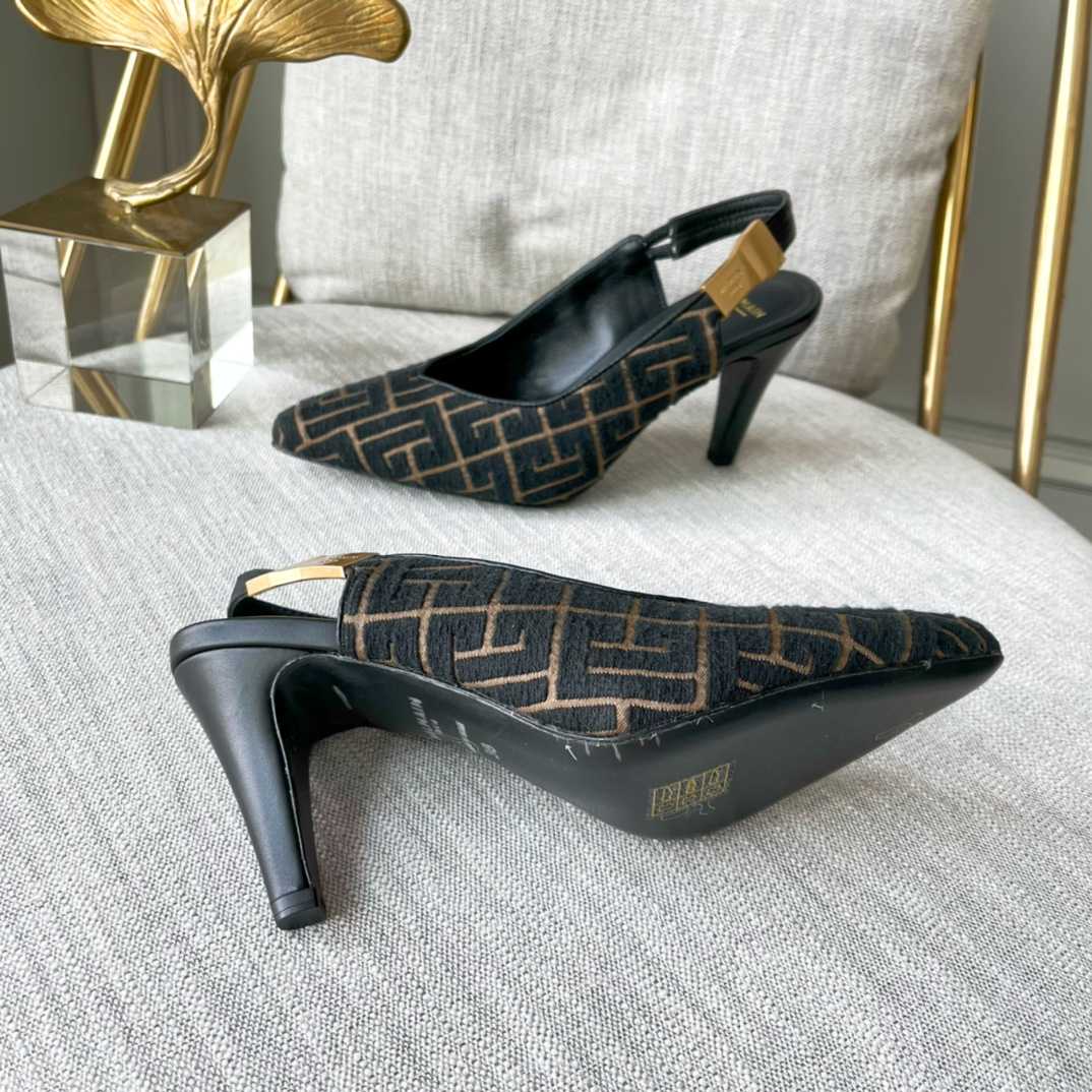 Balmain Monogram-pattern slingback Pumps - 