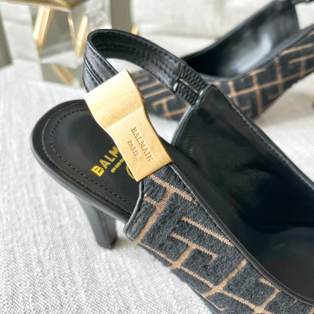 Balmain Monogram-pattern slingback Pumps - 