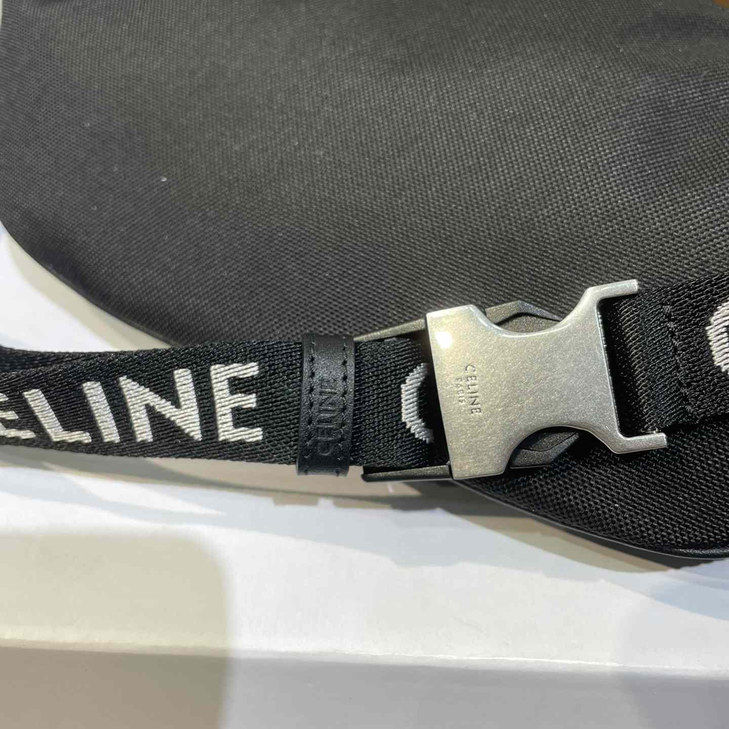 Celine Large Zipped Belt Bag Trekking In Nylon With Celine Print Black - PerfectKickZ