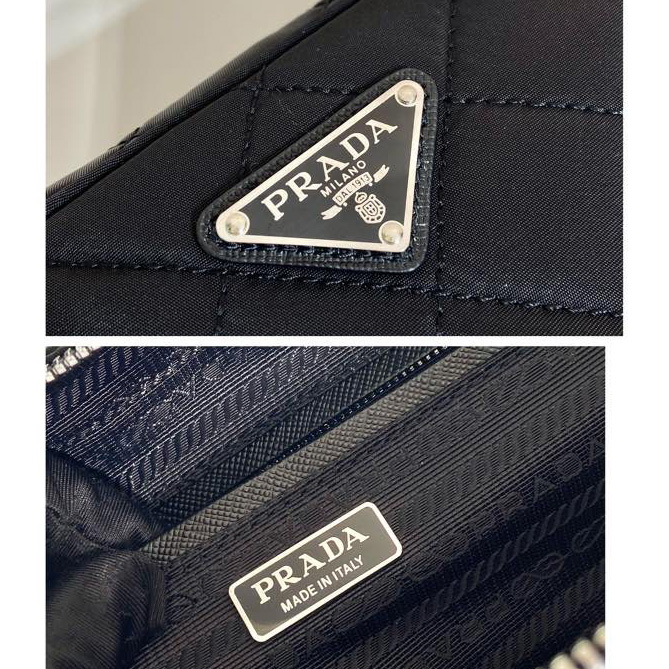 Prada Tessuto Nylon Quilted Chain Convertible Crossbody Bag - PerfectKickZ