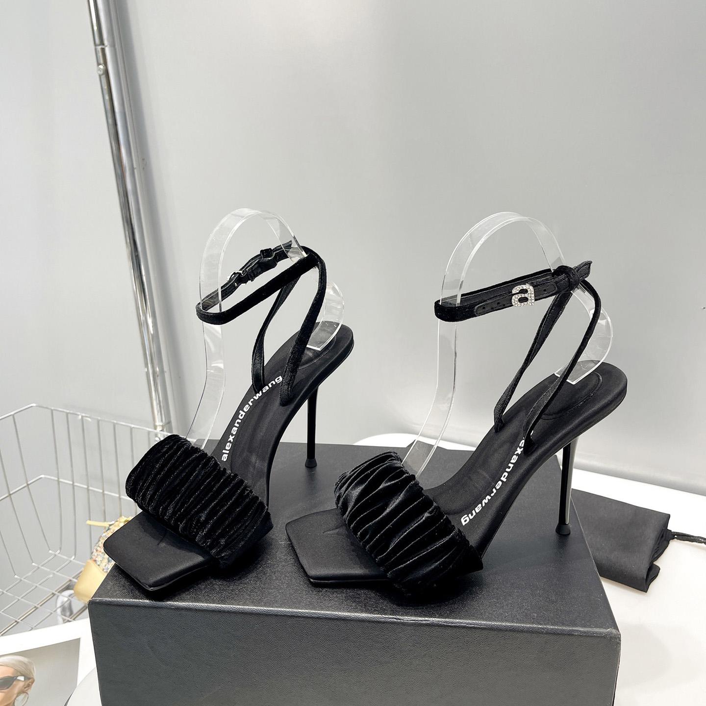 Alexander Wang Julie Scrunchie Sandal In Velvet - PerfectKickZ