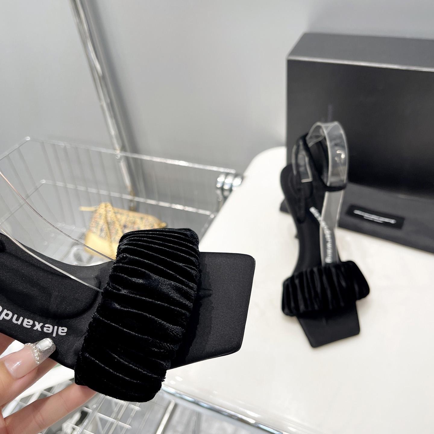 Alexander Wang Julie Scrunchie Sandal In Velvet - PerfectKickZ