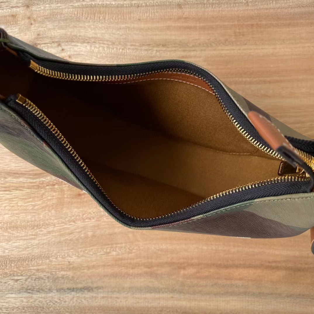 Celine Canvas Calfskin Camouflage Ava Logo Triomphe Shoulder Bag Khaki (24.5-18-7.5cm) - PerfectKickZ
