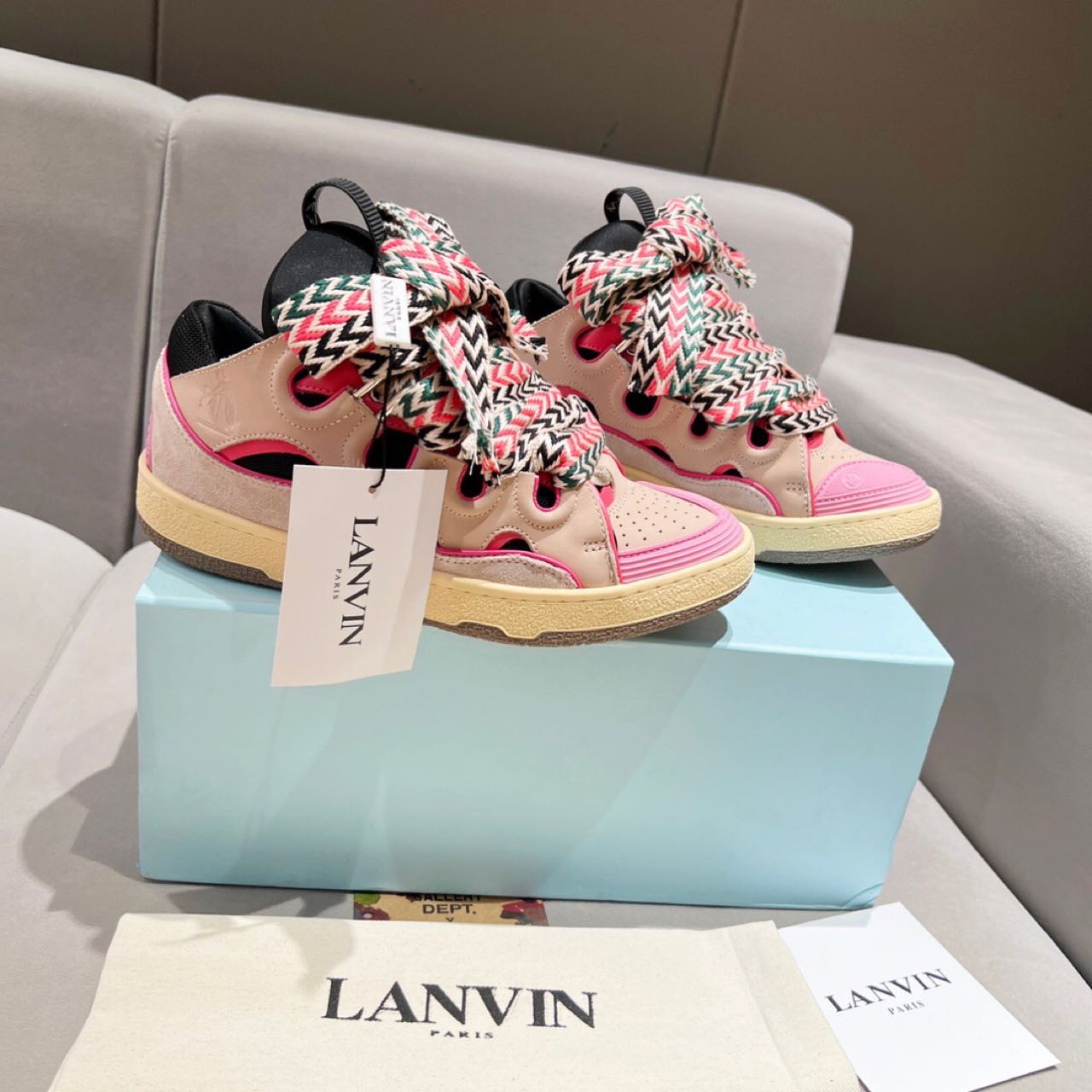 Lanvin Curb Lace Up Sneakers - PerfectKickZ