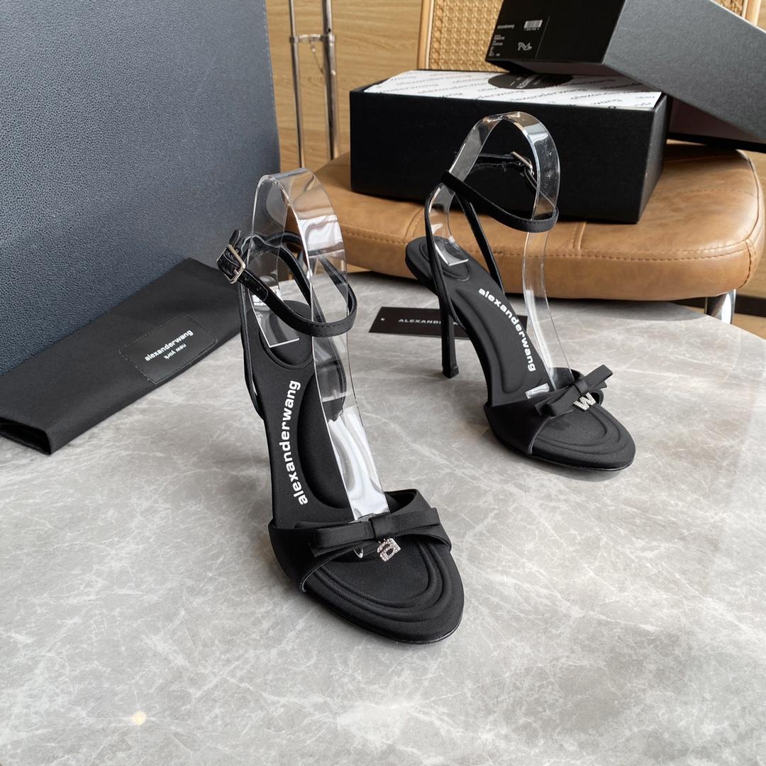 Alexander Wang Dahlia 105 Bow Sandal In Satin - PerfectKickZ