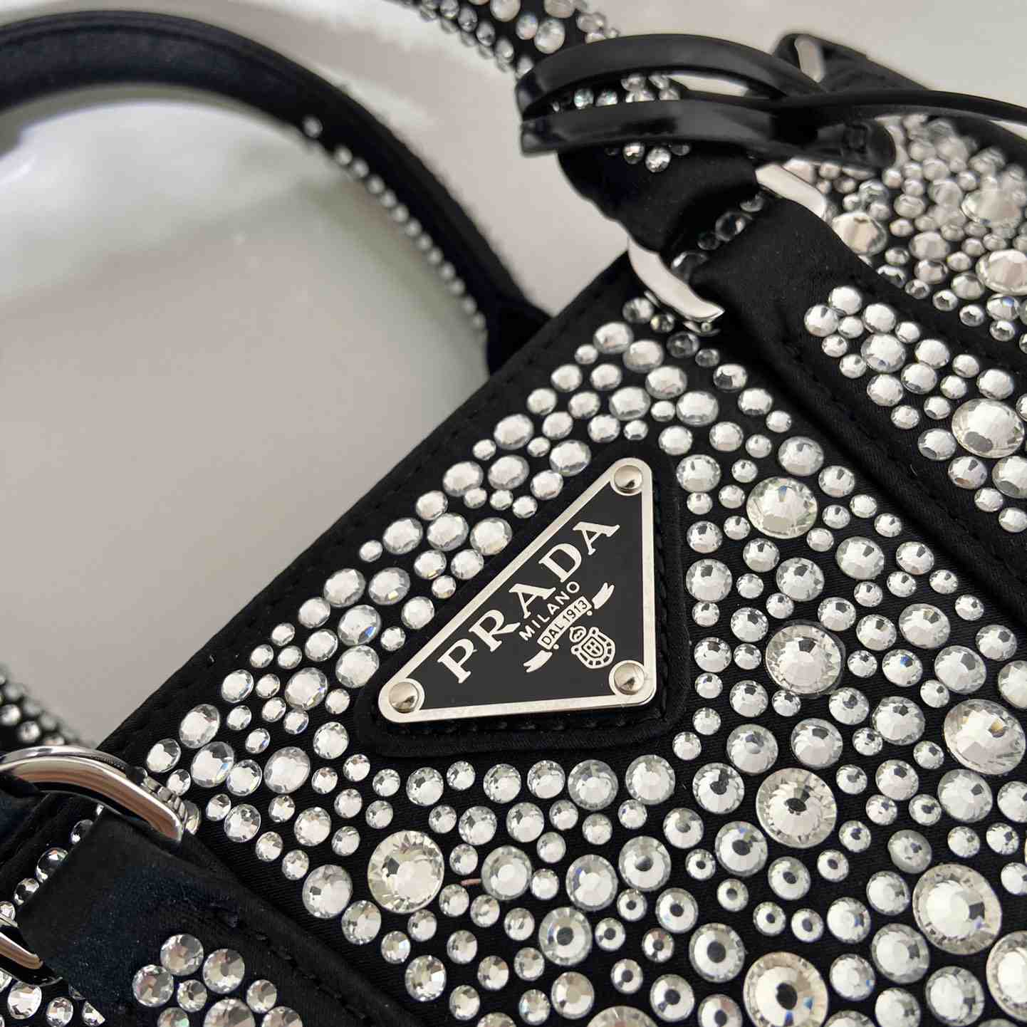 Prada Galleria Satin Mini-bag With Crystals - PerfectKickZ