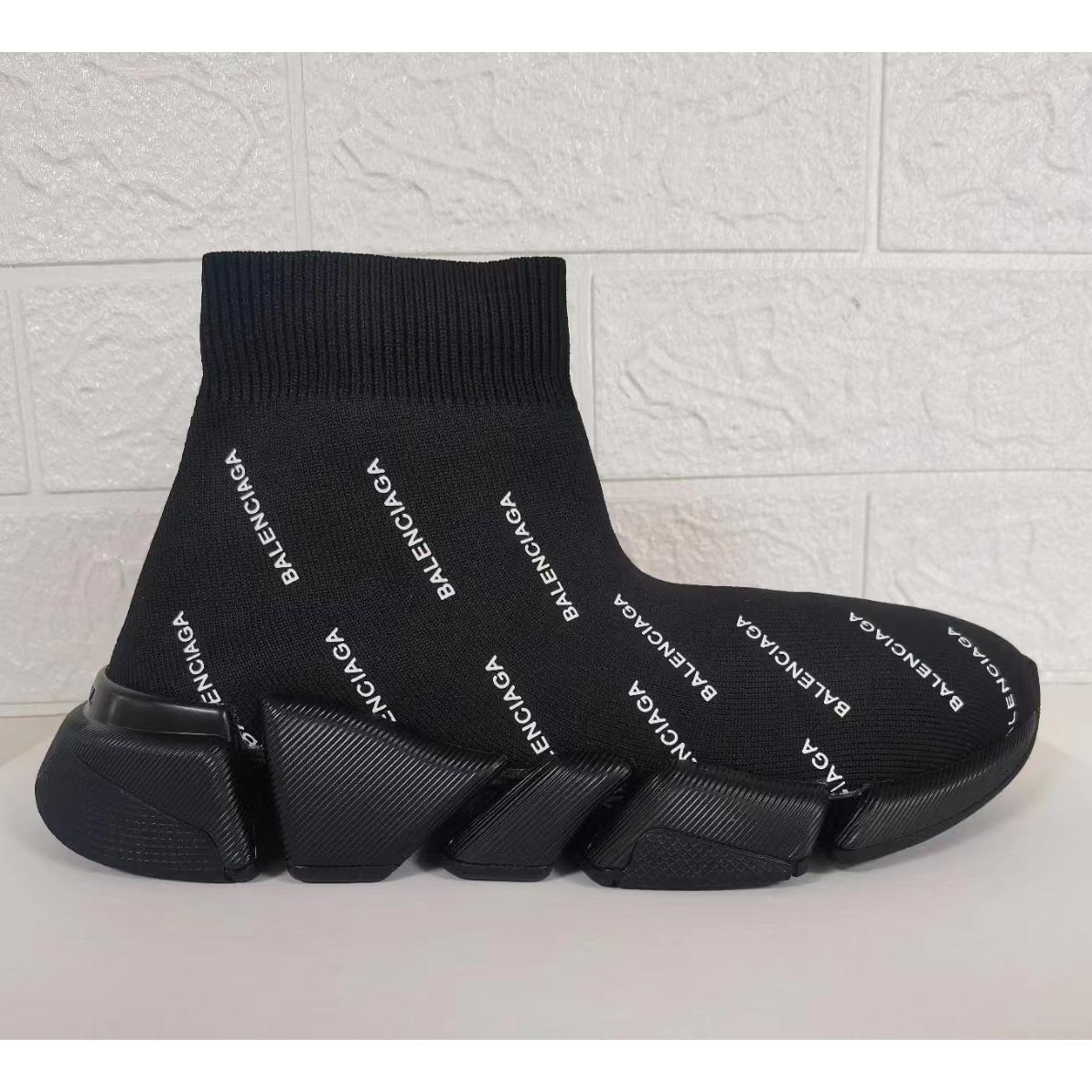 Balenciaga Speed 2.0 Recycled Knit Sneaker In Black - PerfectKickZ