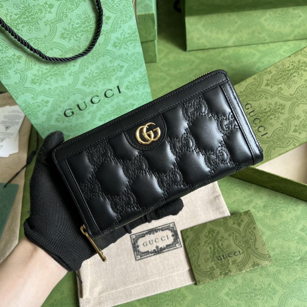 Gucci GG Matelasse Zip-around Wallet - PerfectKickZ