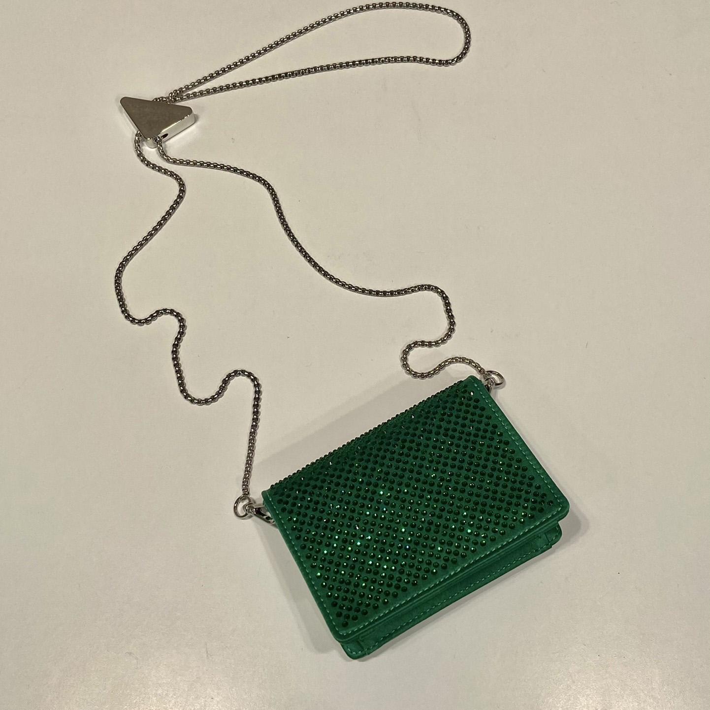 Prada Cardholder With Shoulder Strap And Crystals - PerfectKickZ