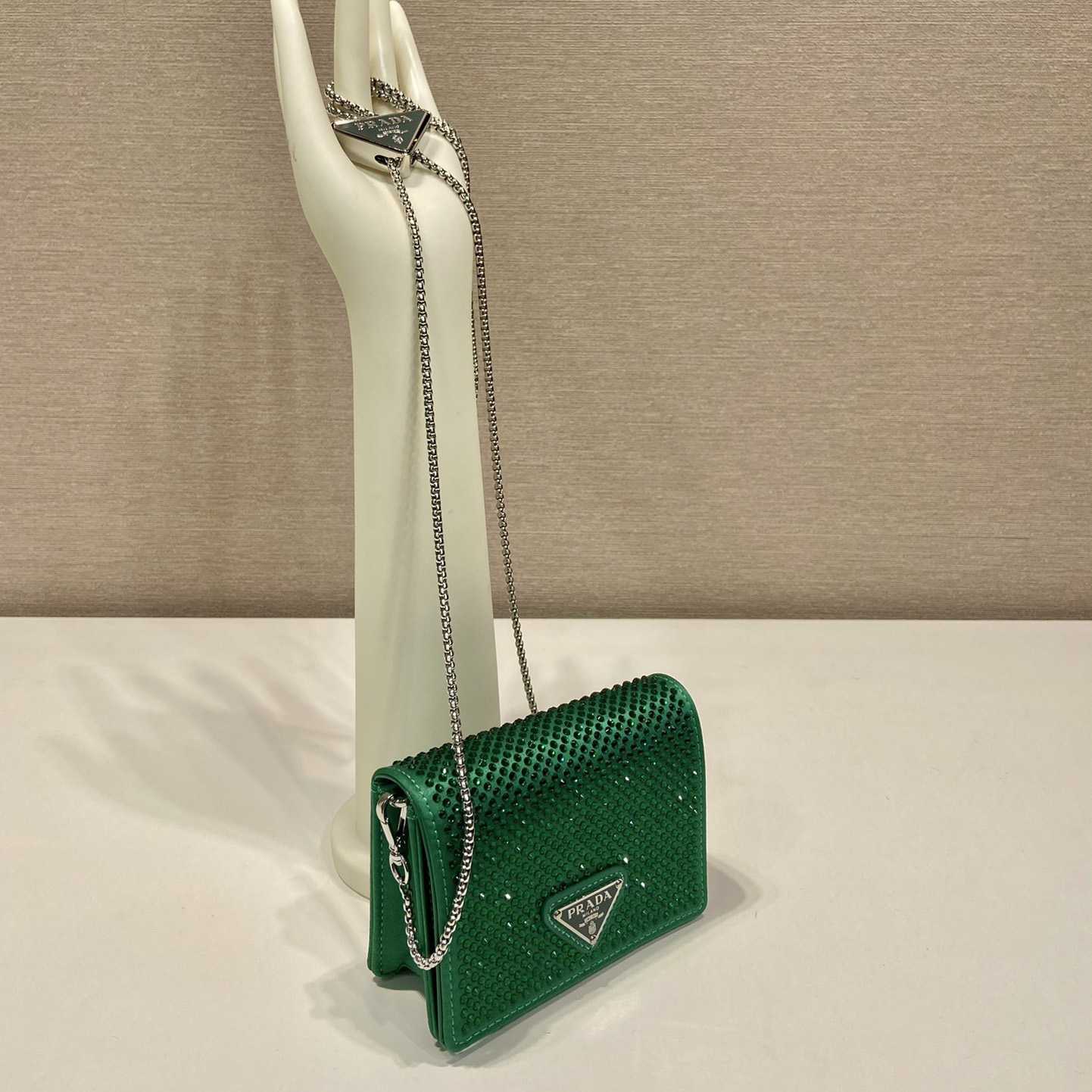 Prada Cardholder With Shoulder Strap And Crystals - PerfectKickZ