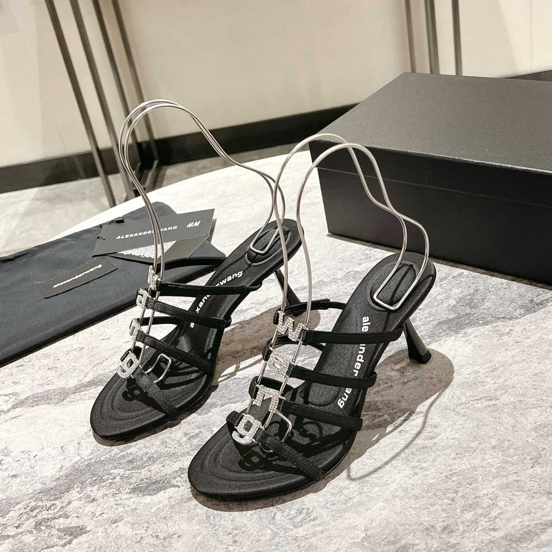 Alexander Wang Nala 65/80 Logo Sandal In Satin - PerfectKickZ