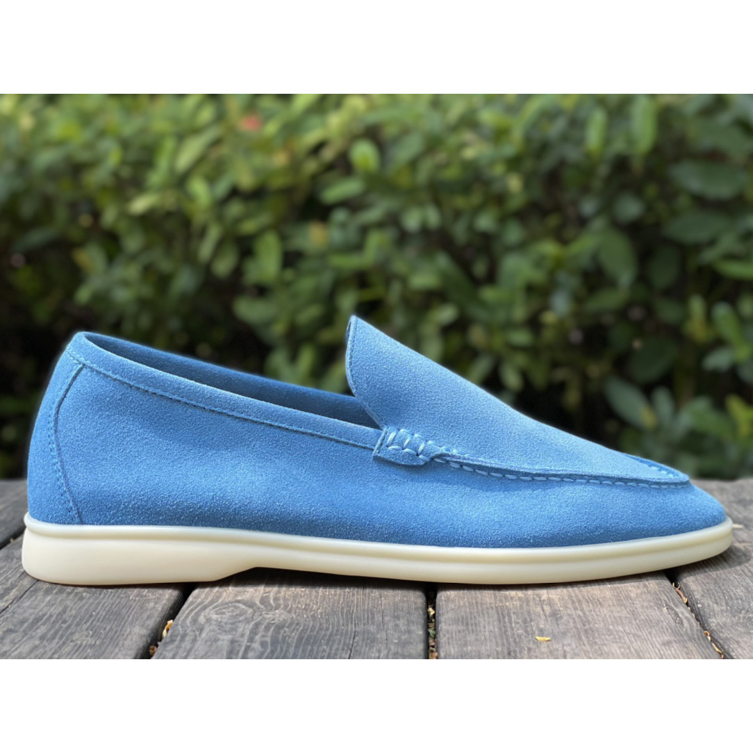 Loro Piana Summer Walk Loafers In Blue - PerfectKickZ