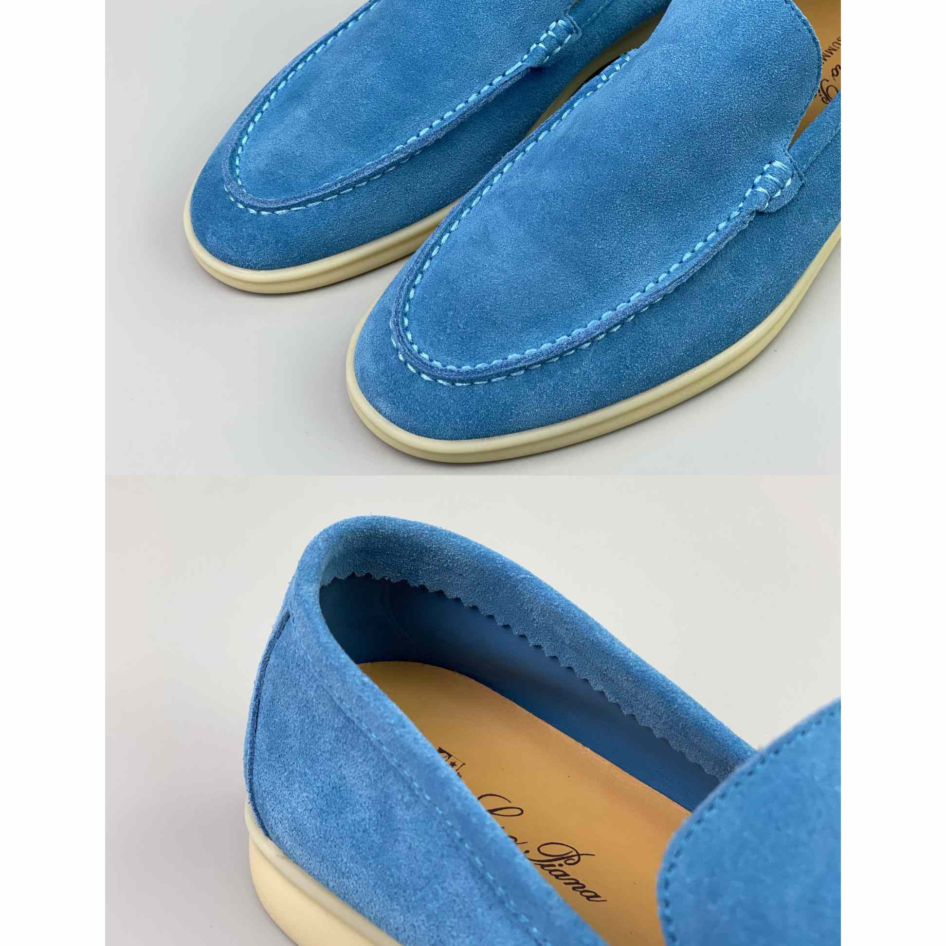 Loro Piana Summer Walk Loafers In Blue - PerfectKickZ