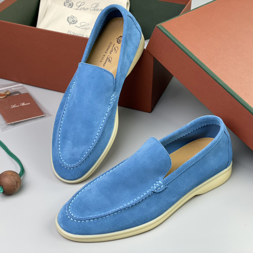 Loro Piana Summer Walk Loafers In Blue - PerfectKickZ