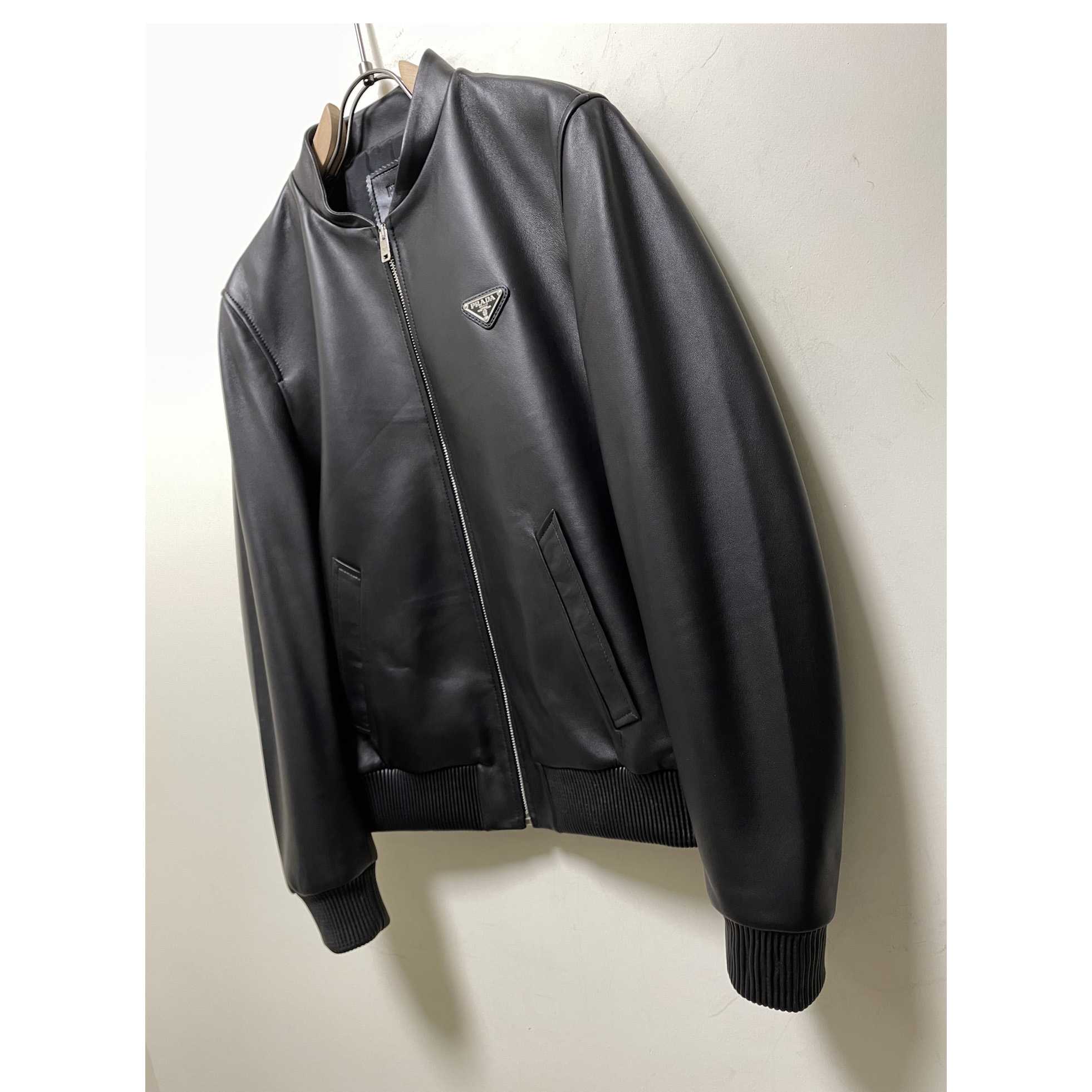 Prada Nappa Leather Bomber Jacket - PerfectKickZ