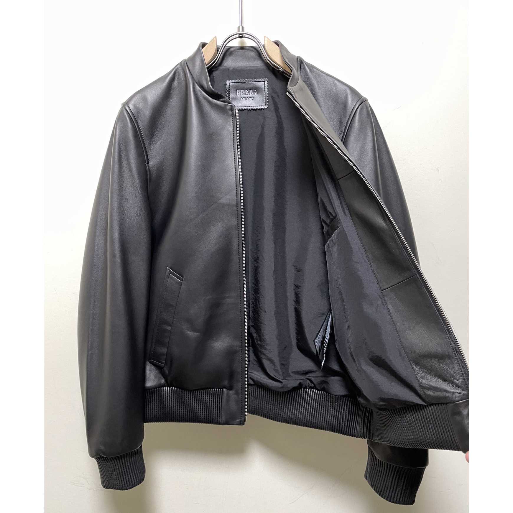Prada Nappa Leather Bomber Jacket - PerfectKickZ