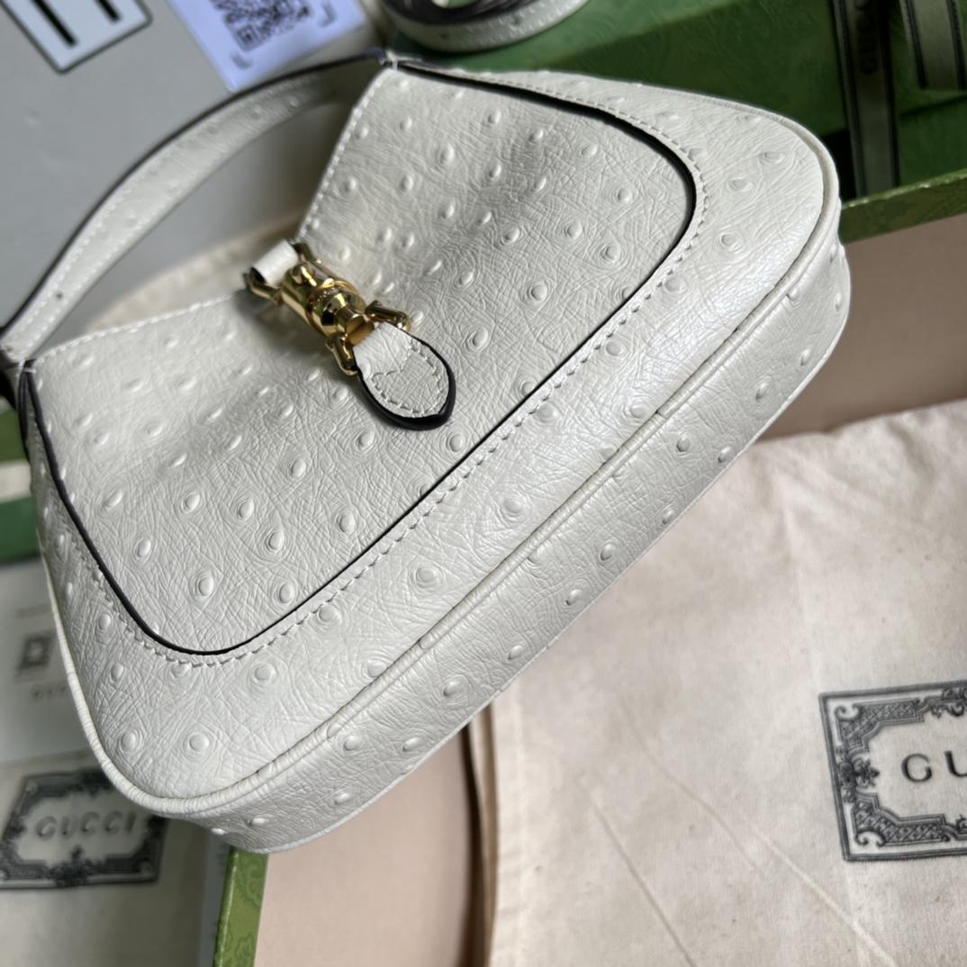 Gucci Jackie 1961 Ostrich Mini Shoulder Bag - PerfectKickZ