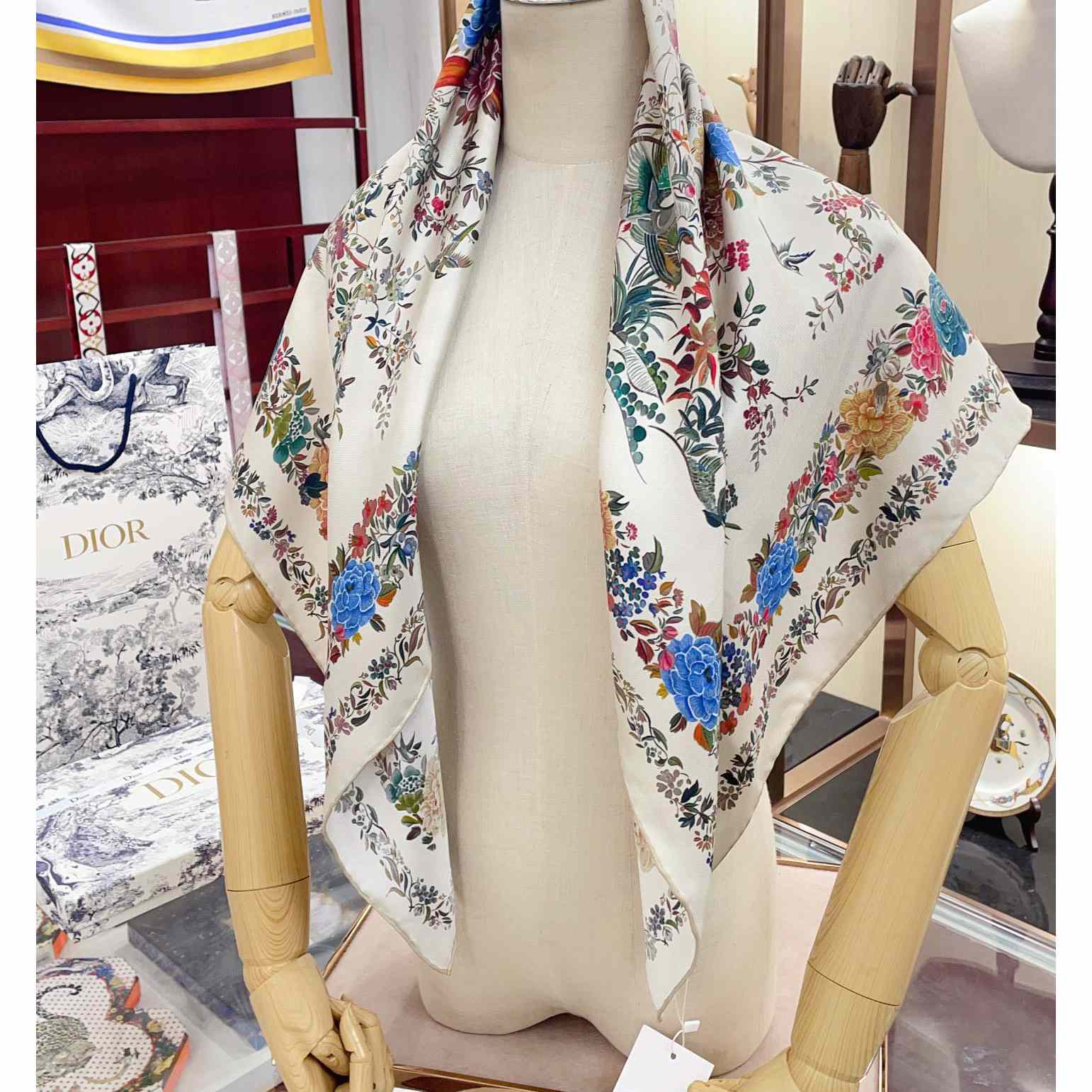 Dior Jardin d'Hiver 90 Square Scarf - PerfectKickZ