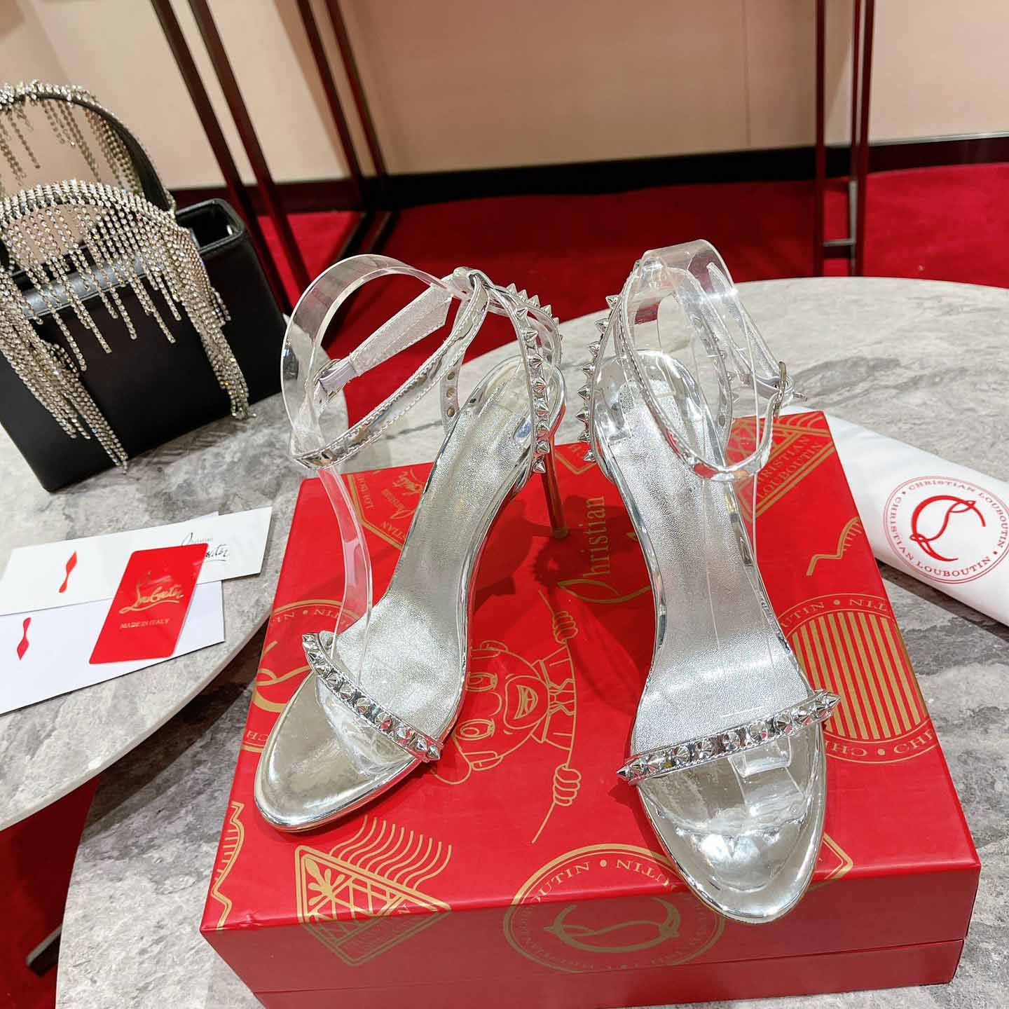 Christian Louboutin Nudes Rosalie Leather Sandals - PerfectKickZ
