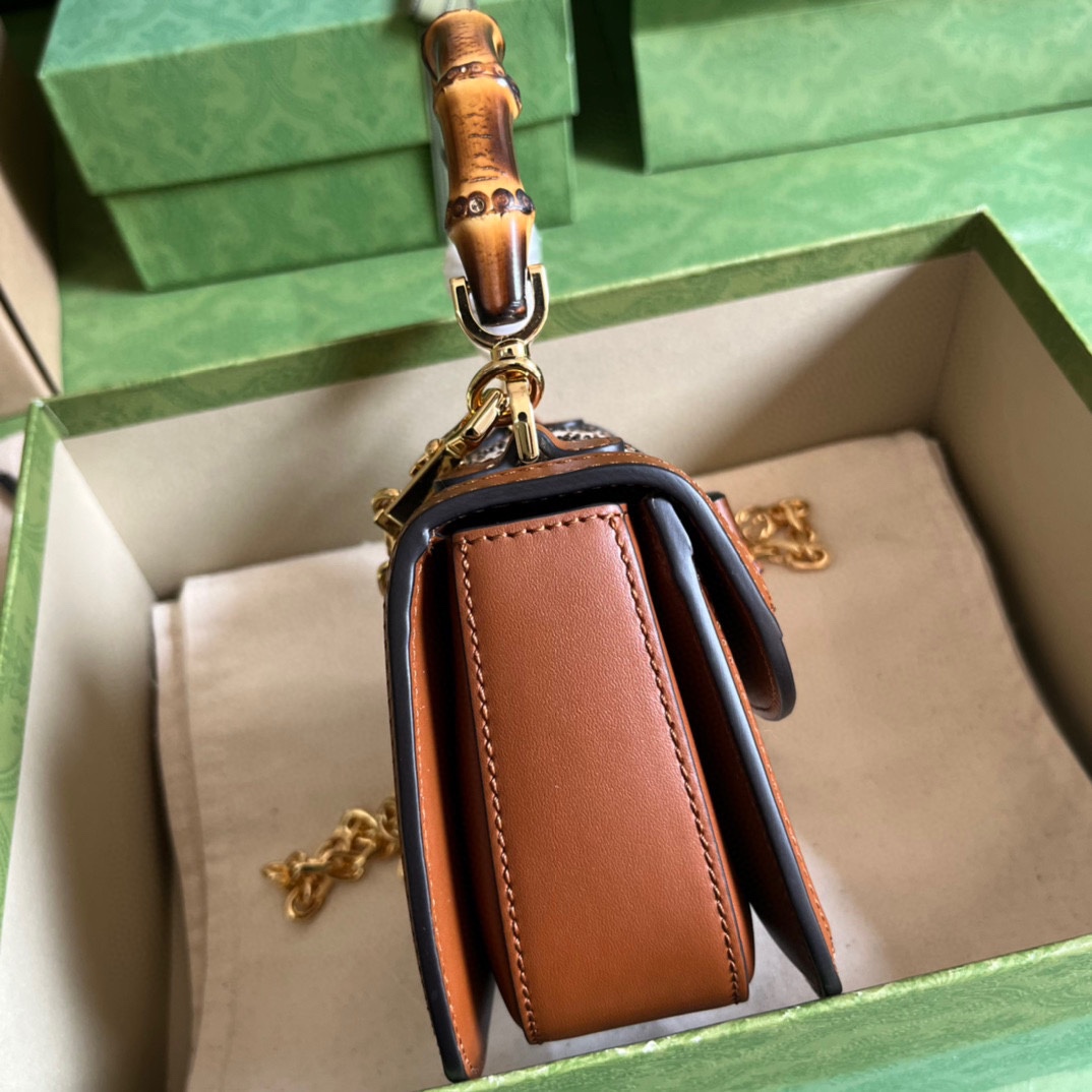 Gucci Bamboo 1947 Mini Top Handle Bag(17-12.5-8cm)   - PerfectKickZ