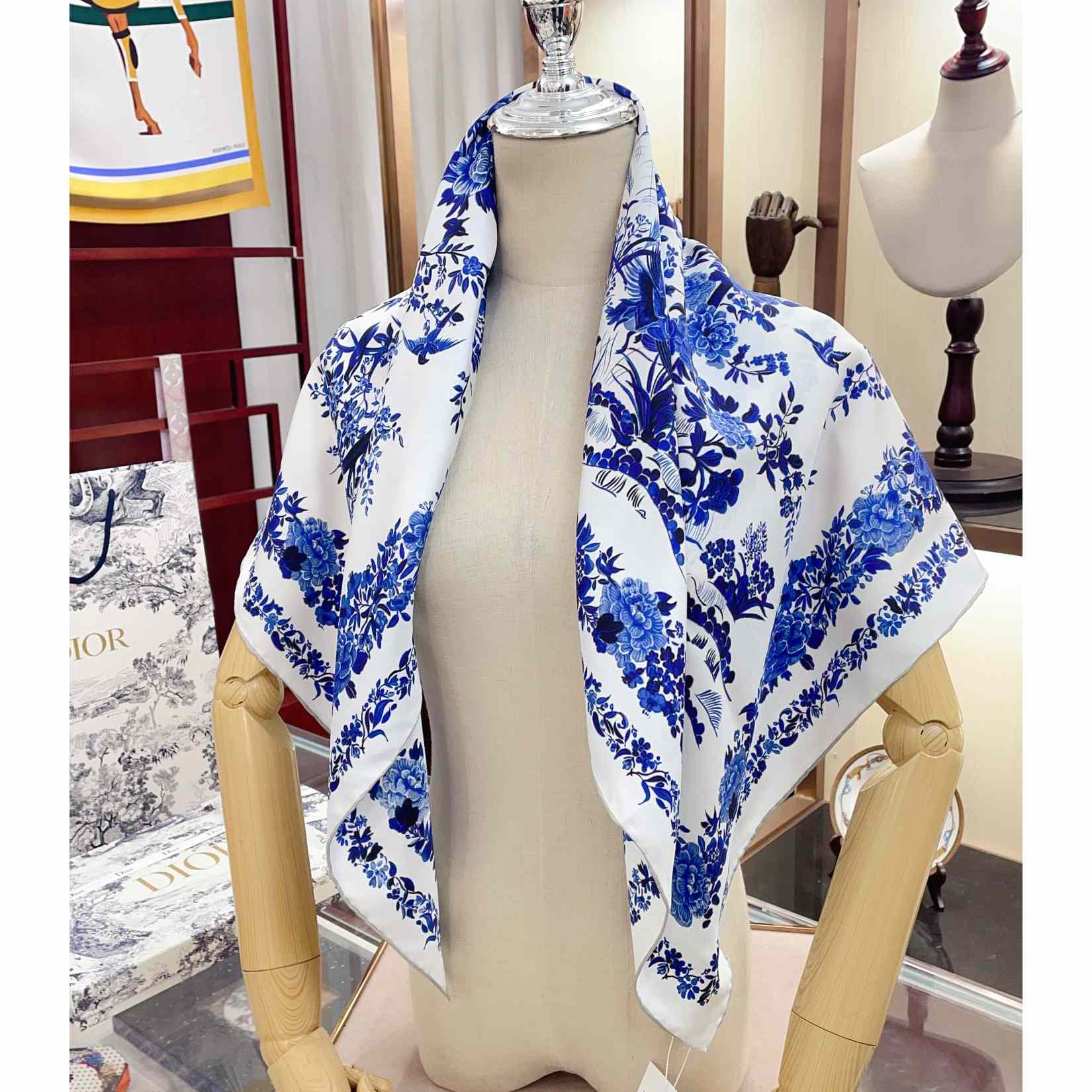 Dior Jardin d'Hiver 90 Square Scarf - PerfectKickZ