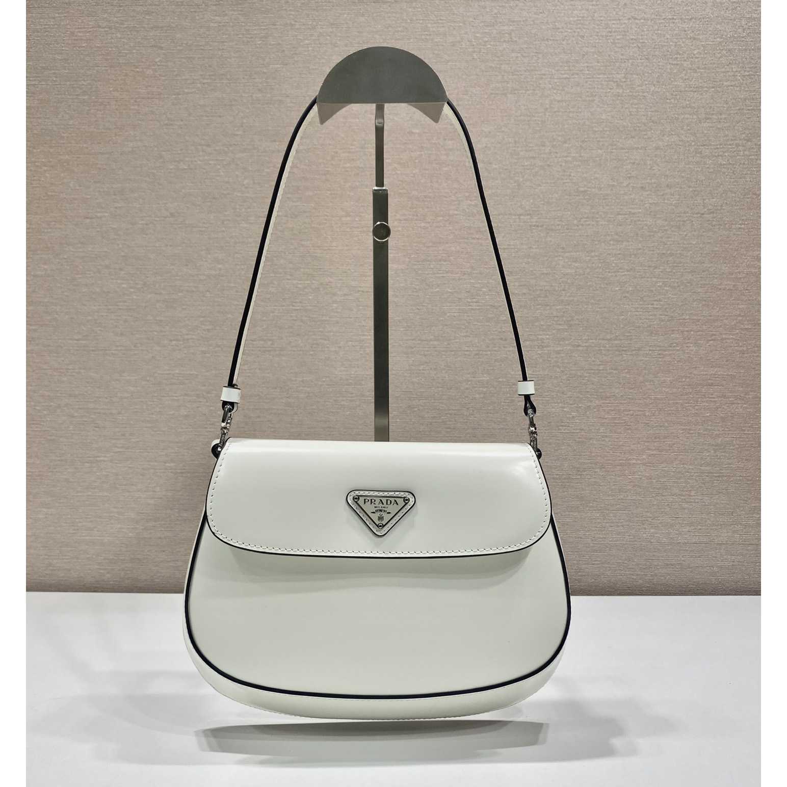 Prada Cleo Brushed Leather Shoulder Bag With Flap - PerfectKickZ