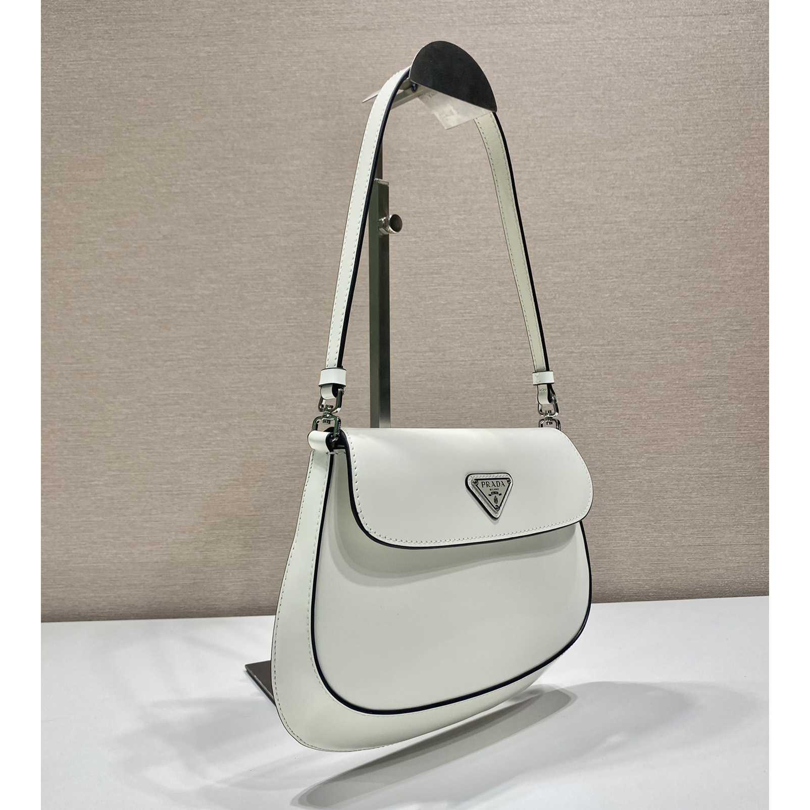 Prada Cleo Brushed Leather Shoulder Bag With Flap - PerfectKickZ