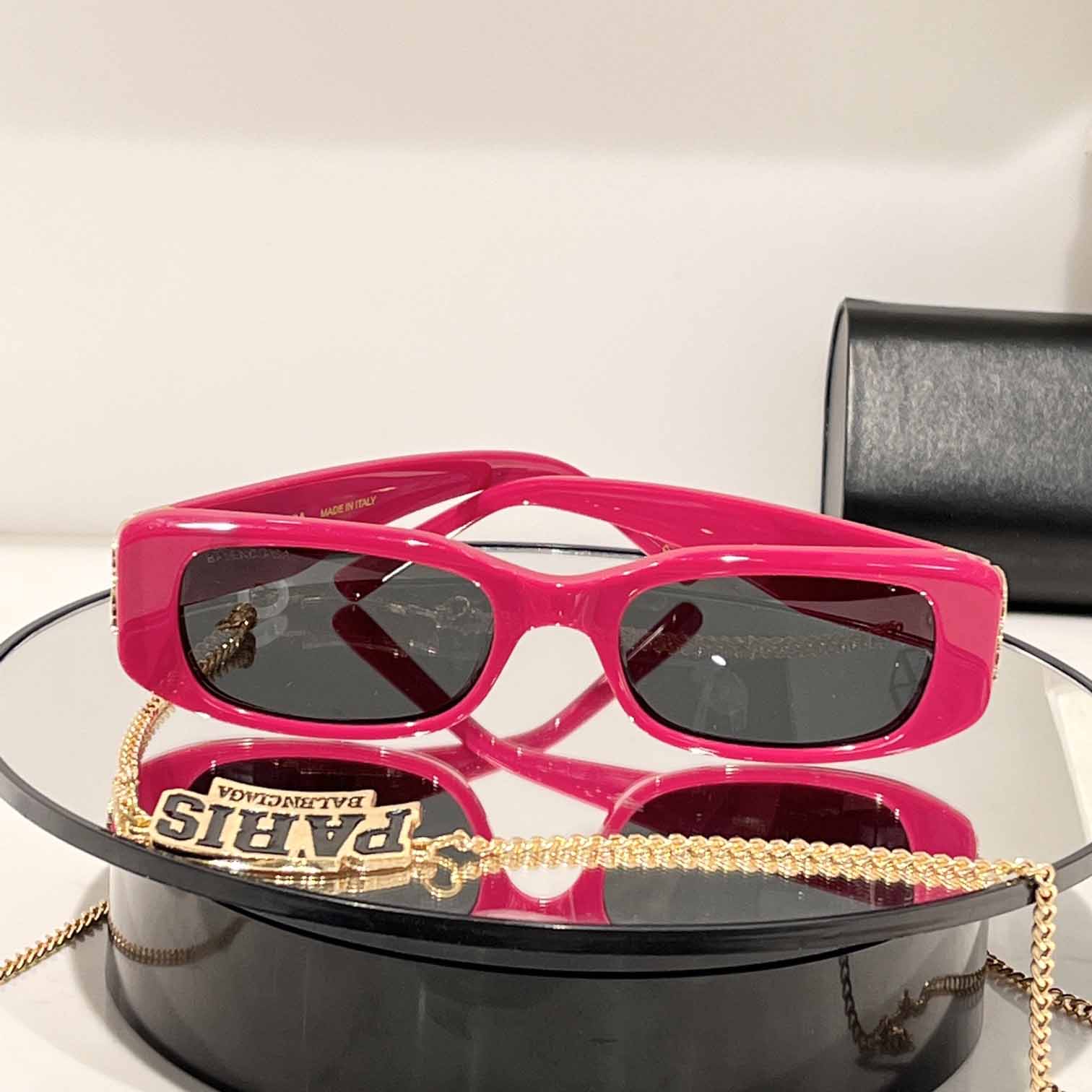Balenciaga Dynasty Rectangle Acetate Sunglasses - PerfectKickZ