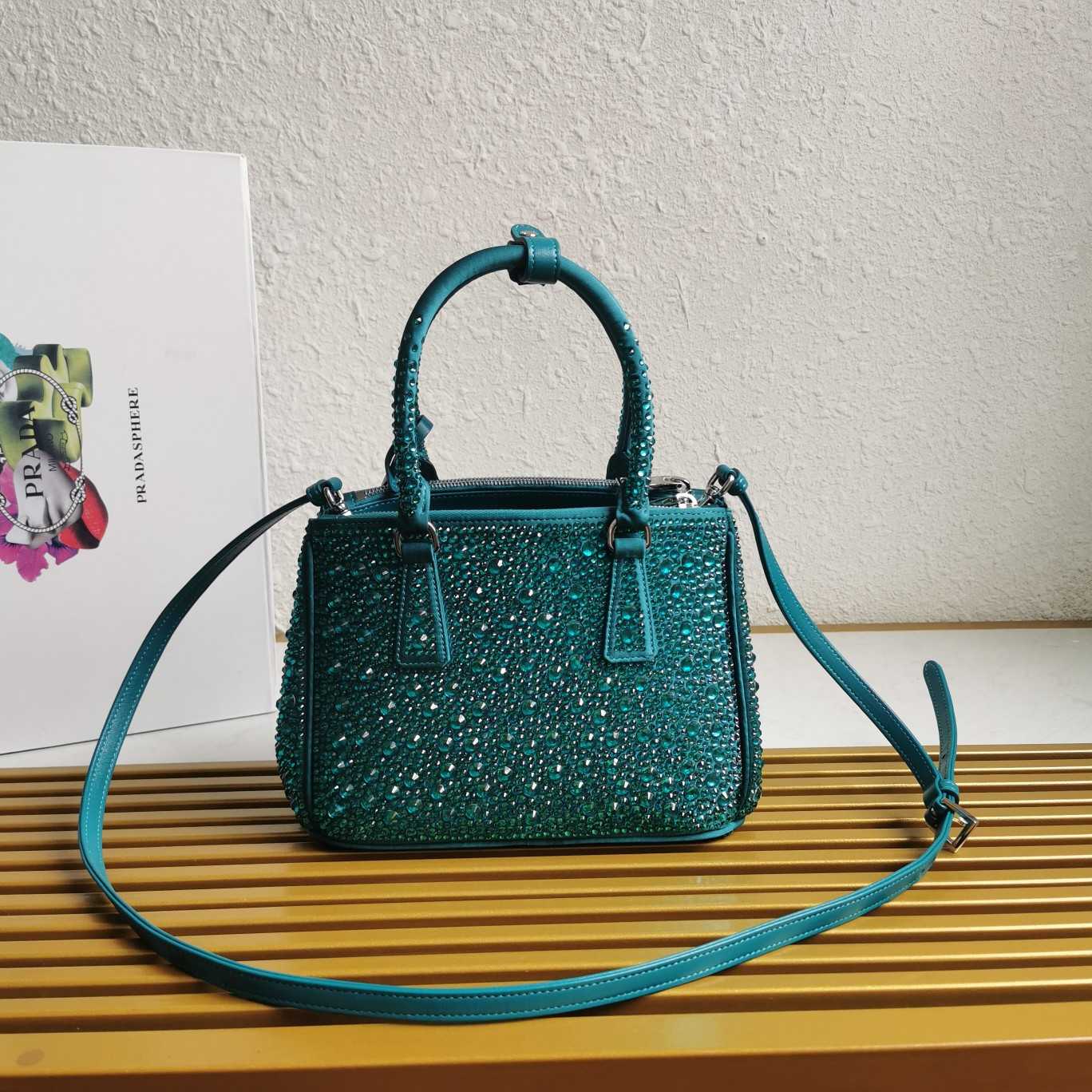 Prada Galleria satin Mini-Bag With Crystals - PerfectKickZ
