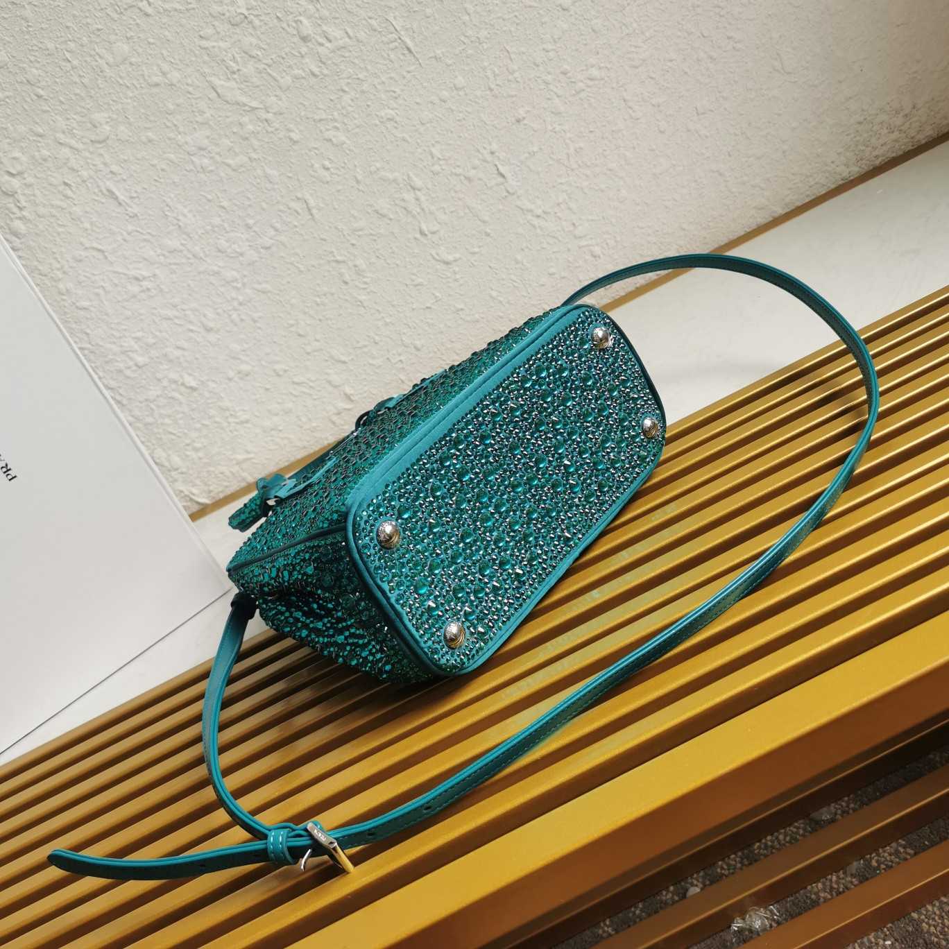 Prada Galleria satin Mini-Bag With Crystals - PerfectKickZ