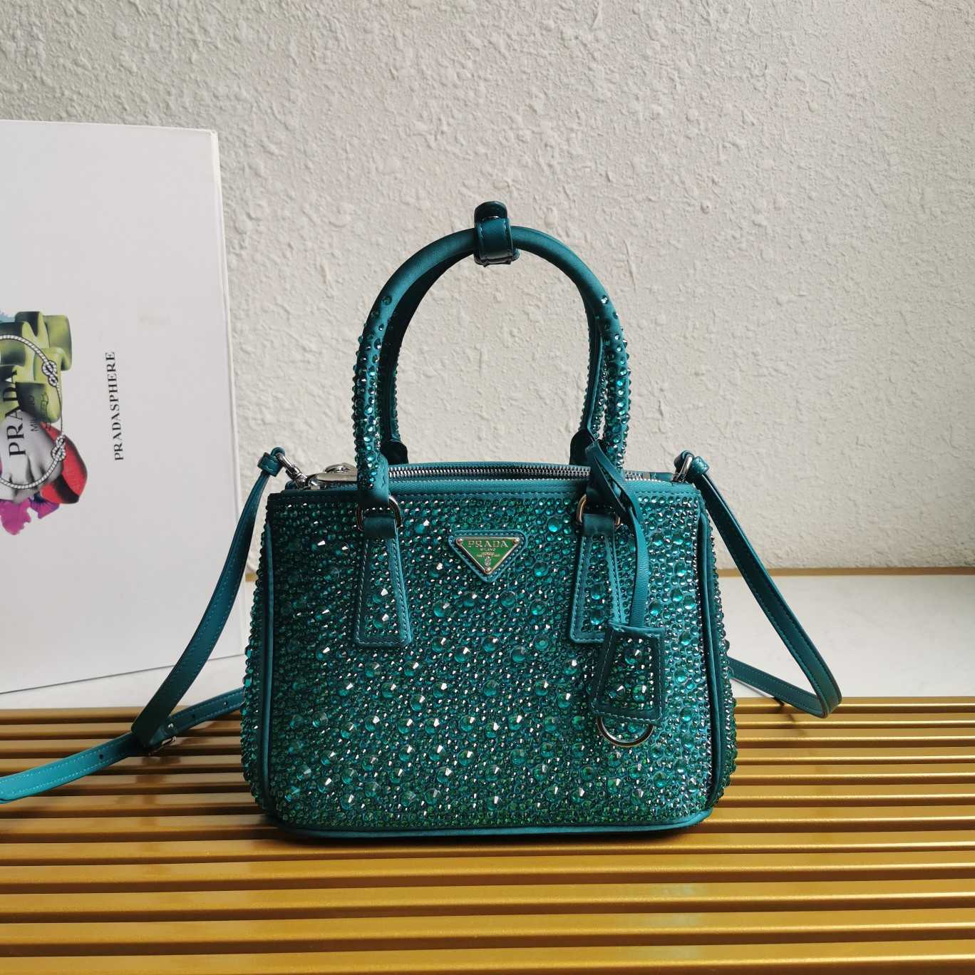 Prada Galleria satin Mini-Bag With Crystals - PerfectKickZ