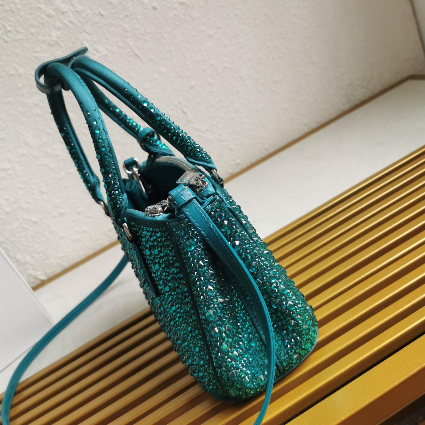 Prada Galleria satin Mini-Bag With Crystals - PerfectKickZ