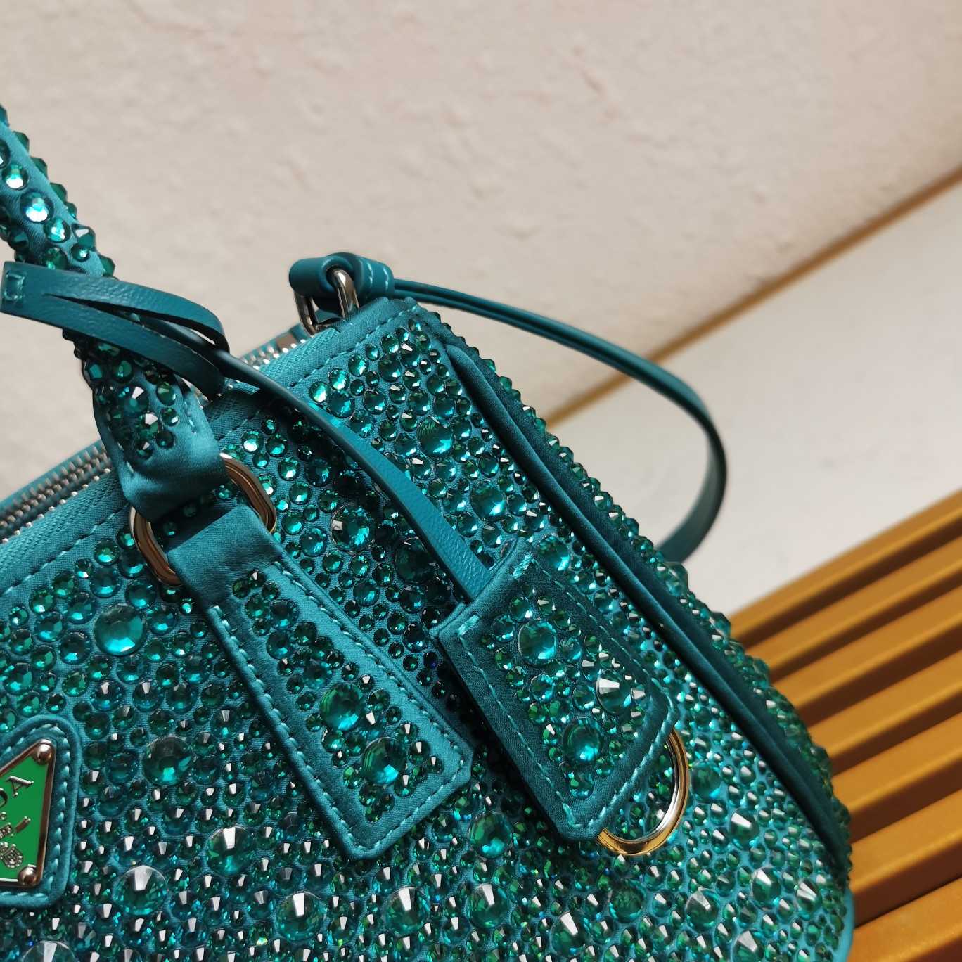 Prada Galleria satin Mini-Bag With Crystals - PerfectKickZ