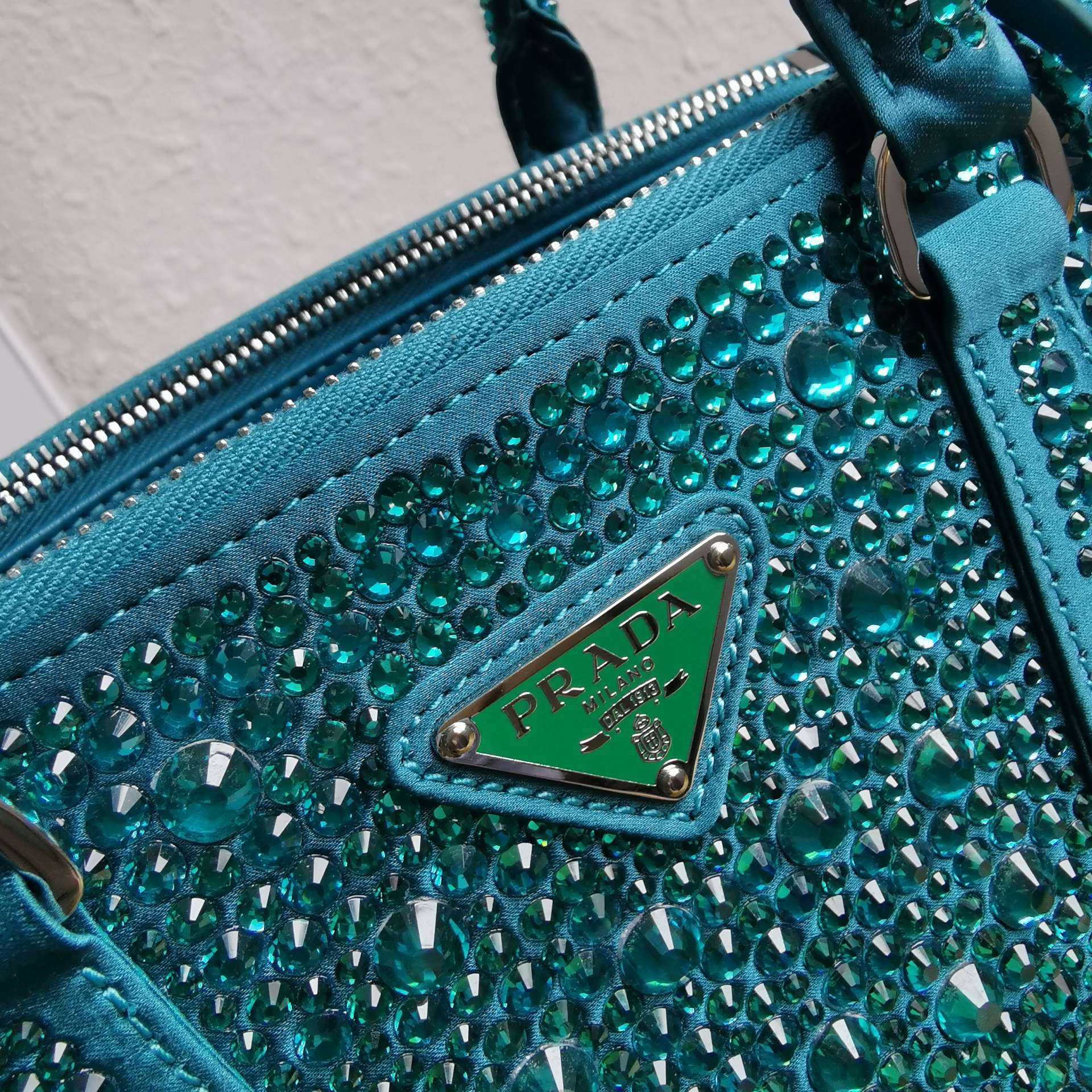 Prada Galleria satin Mini-Bag With Crystals - PerfectKickZ