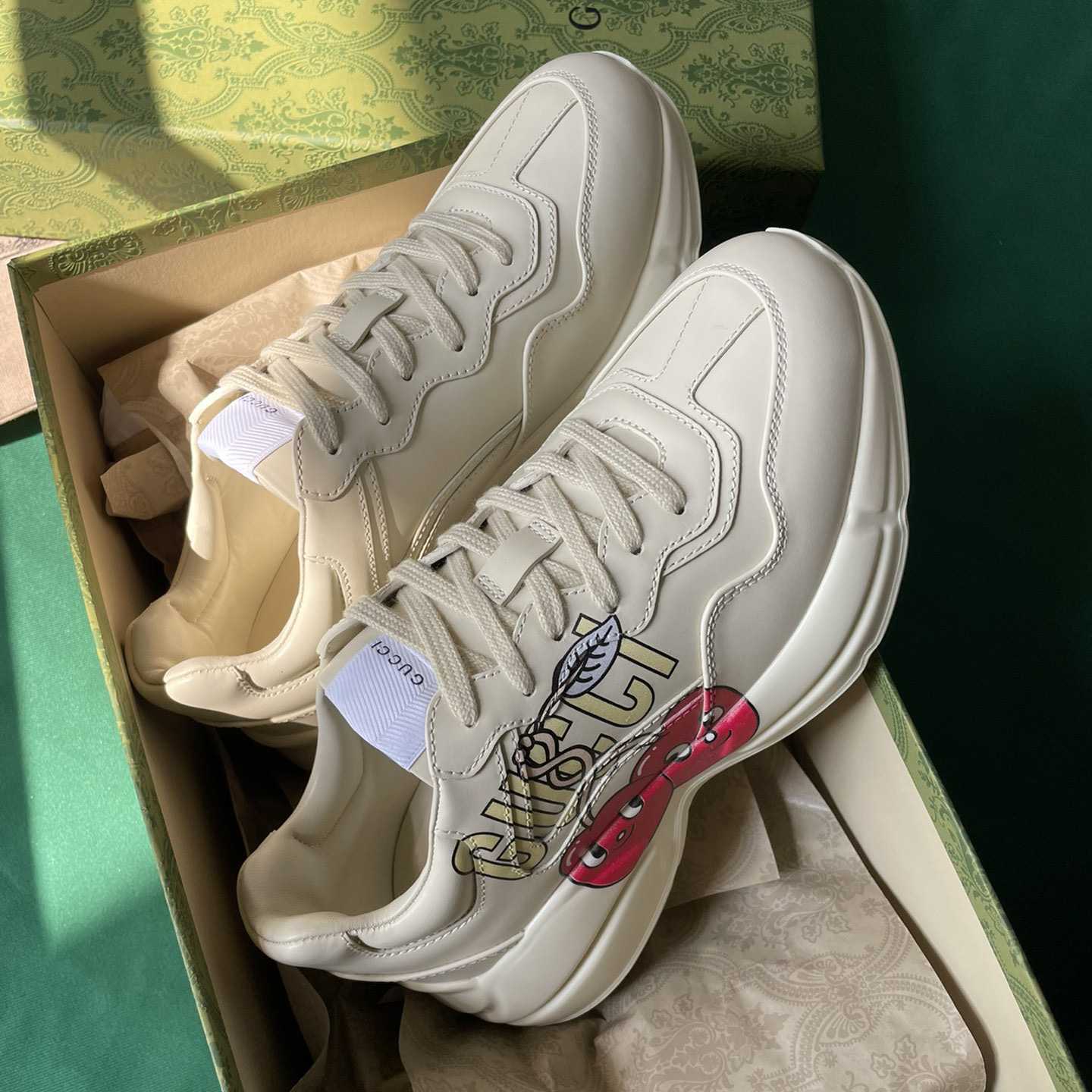 Gucci Rhyton Sneaker With CherryPrint(upon uk size) - PerfectKickZ