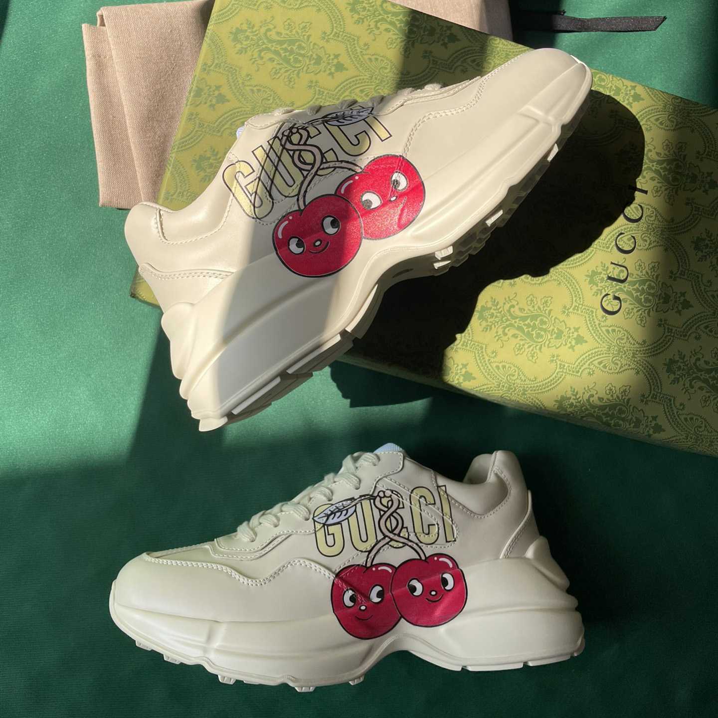 Gucci Rhyton Sneaker With CherryPrint(upon uk size) - PerfectKickZ
