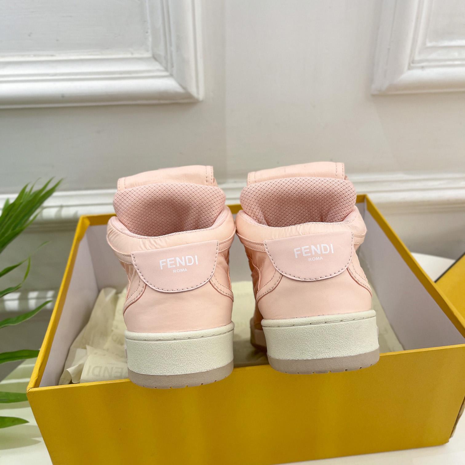 Fendi Match Pink Nylon High-Tops Sneaker - PerfectKickZ