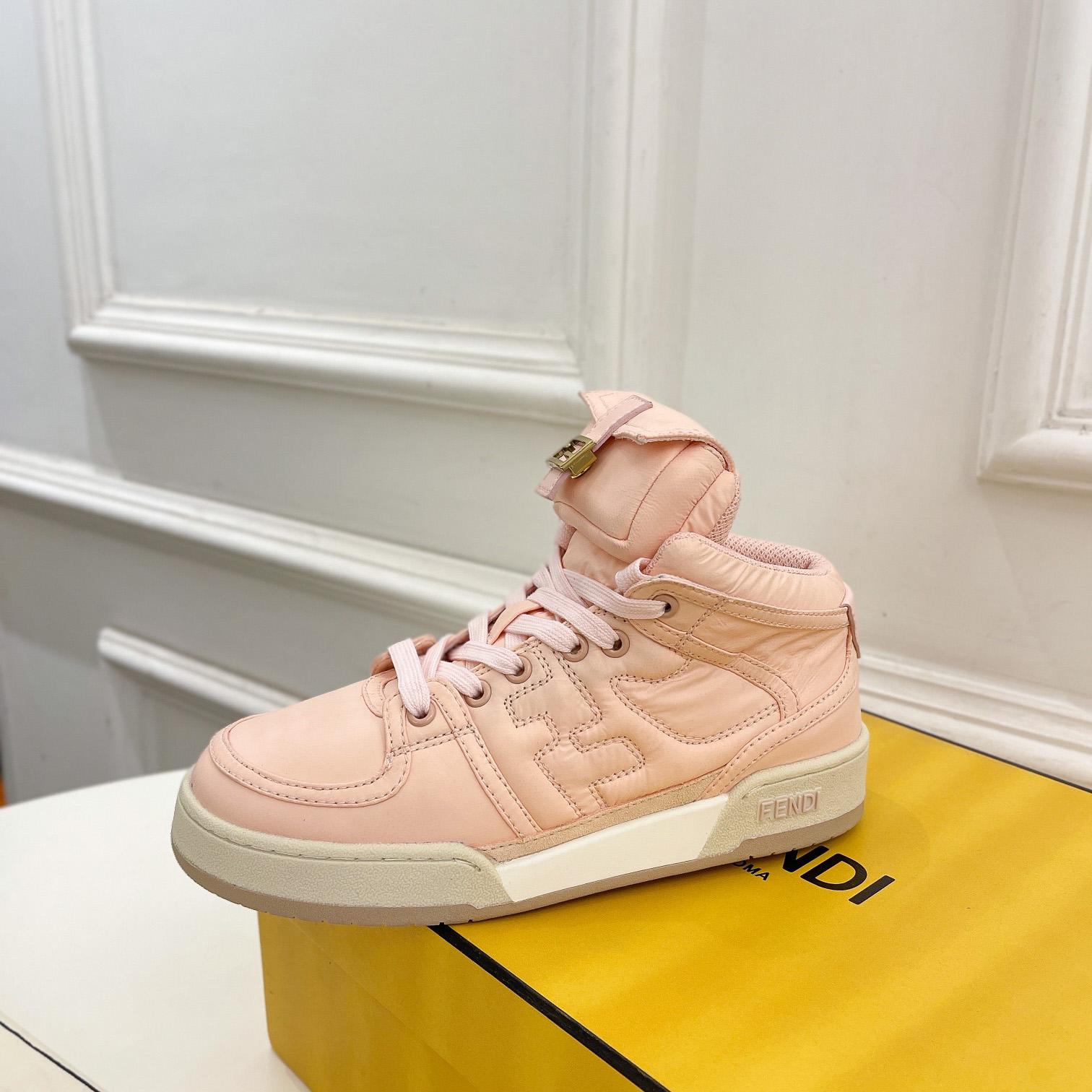 Fendi Match Pink Nylon High-Tops Sneaker - PerfectKickZ