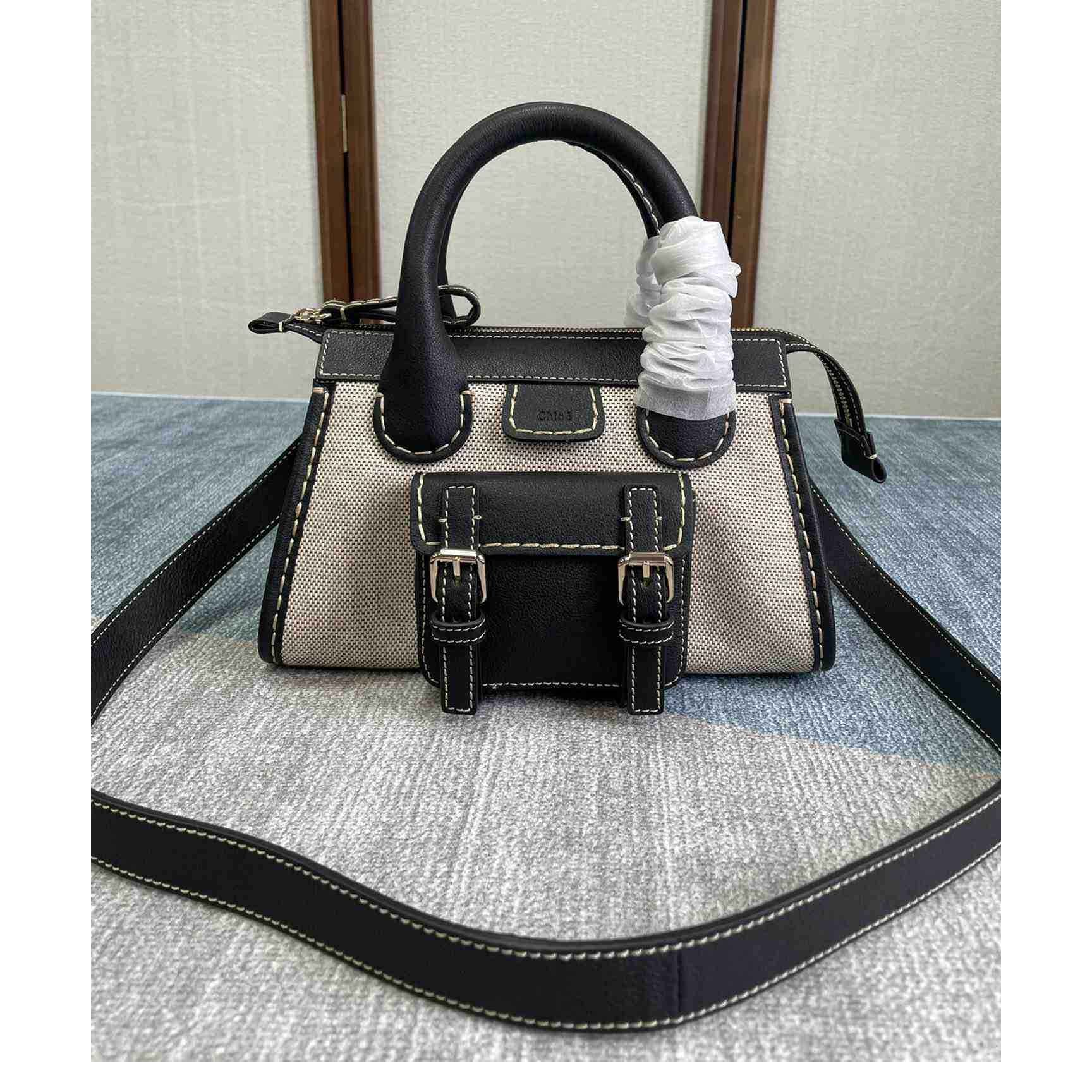 Chloe Edith Beige Black Mini In Shoulder Bags(26.5-16-11cm) - PerfectKickZ