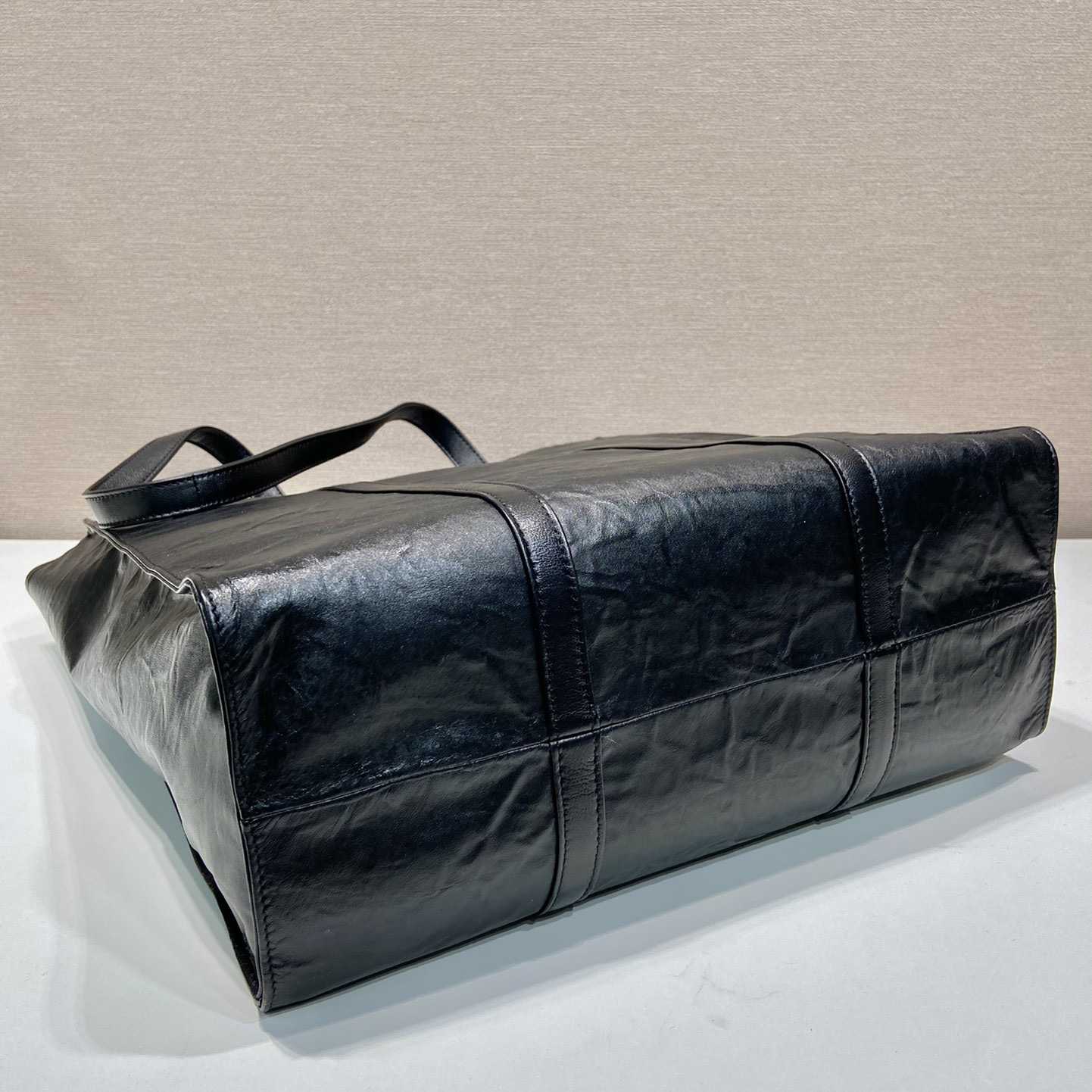 Prada Medium Antiqued Nappa Leather Tote Bag - PerfectKickZ