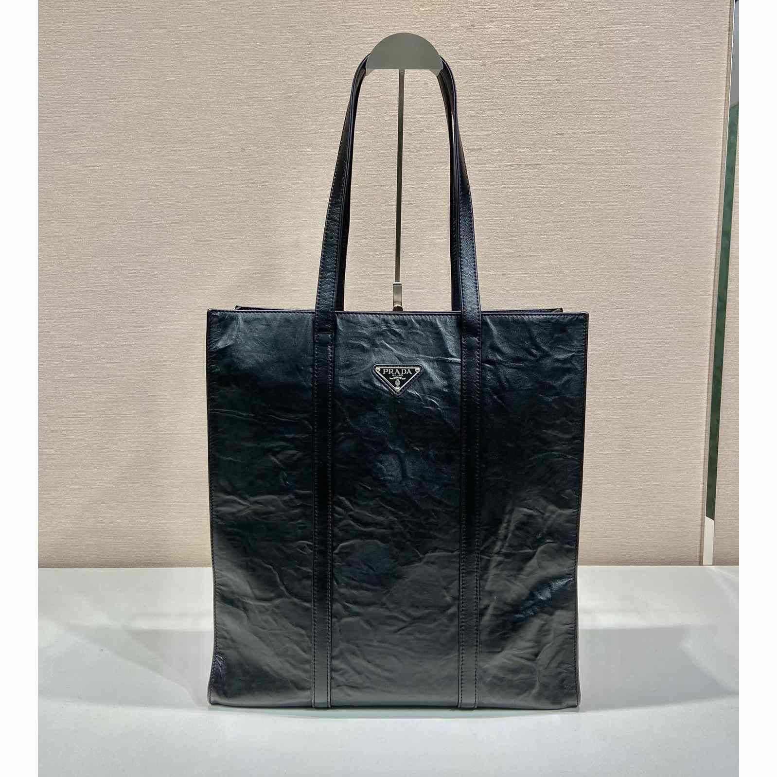 Prada Medium Antiqued Nappa Leather Tote Bag - PerfectKickZ