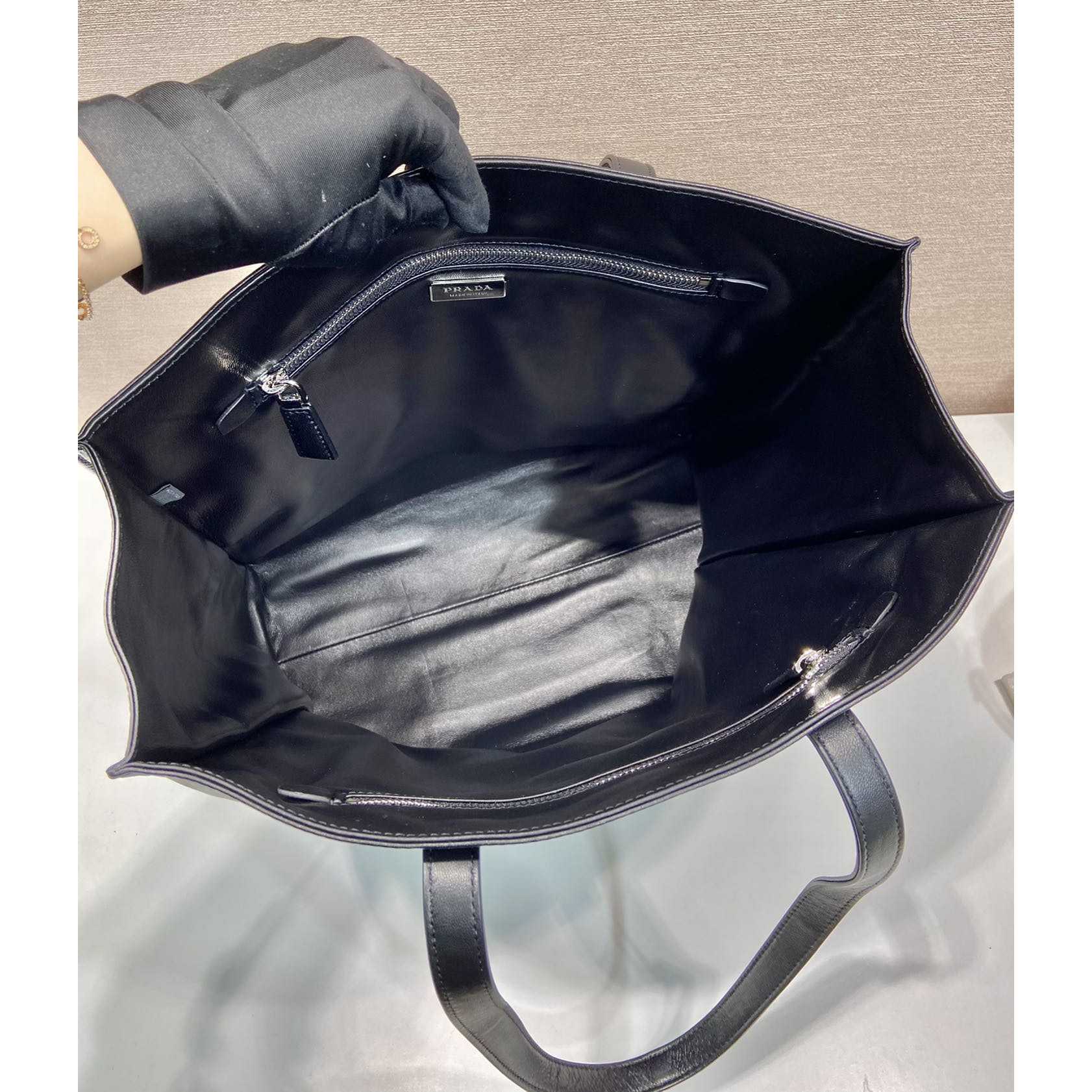 Prada Medium Antiqued Nappa Leather Tote Bag - PerfectKickZ
